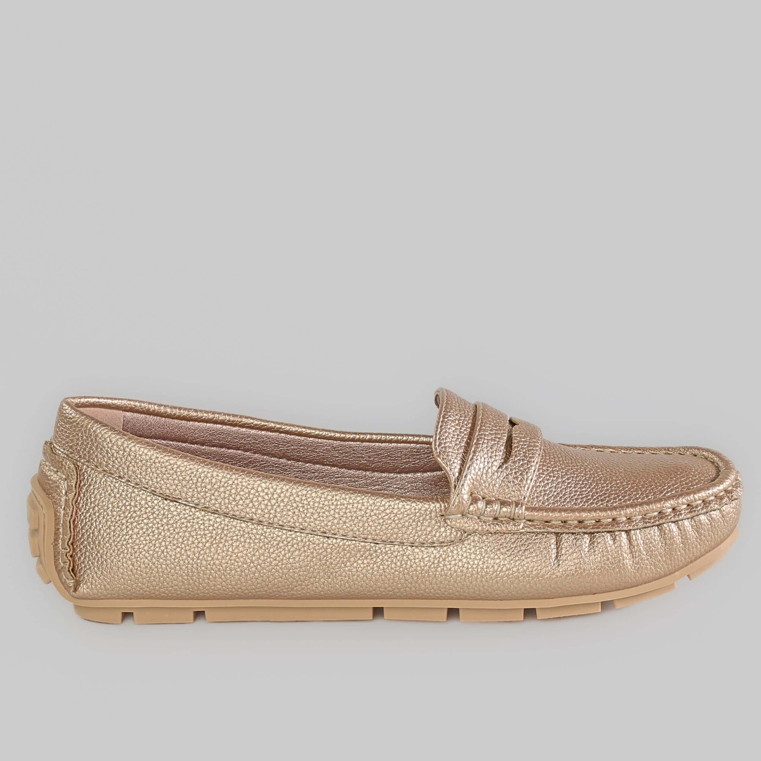 JASMINE – Mocassins Femmes en Rose Doré.