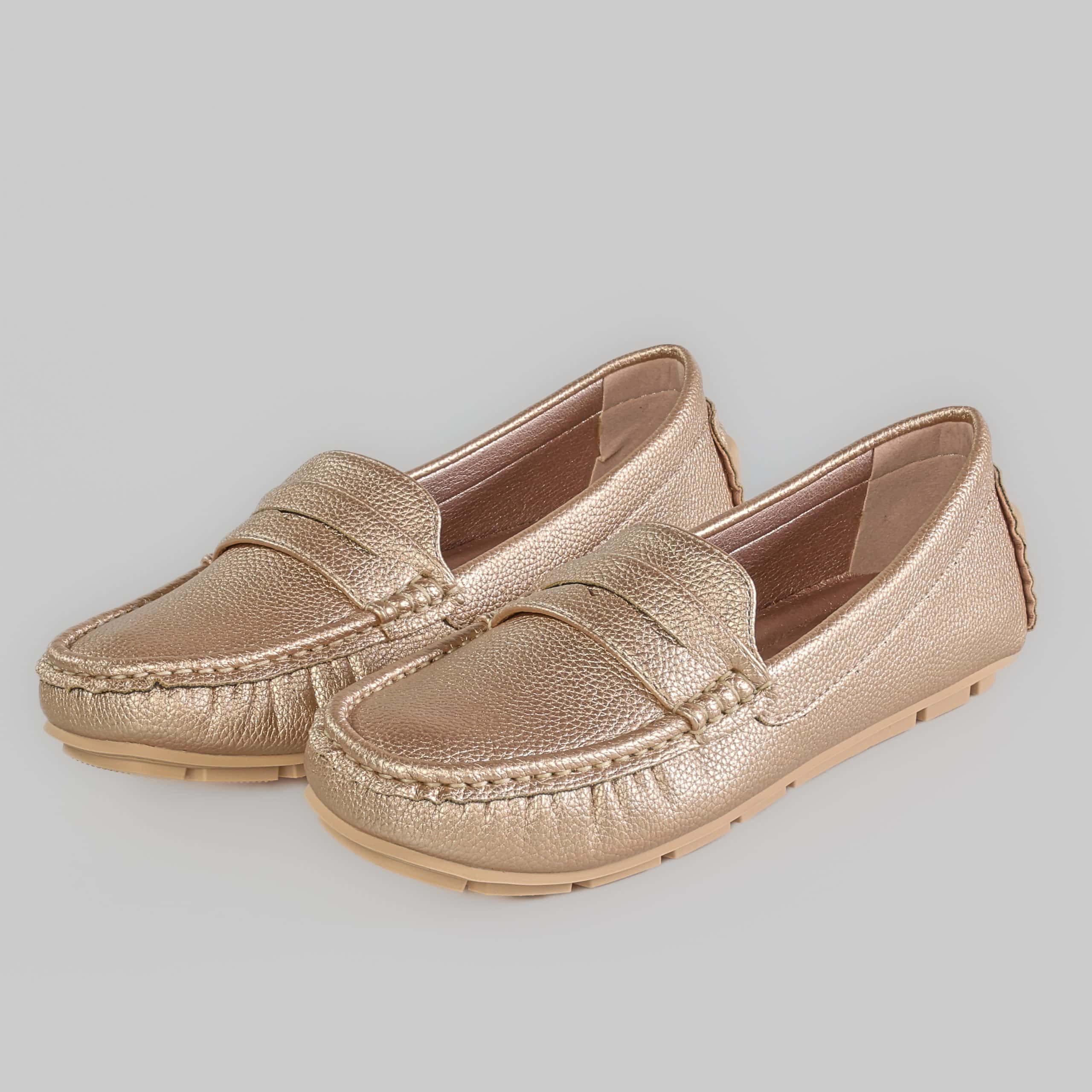 JASMINE – Mocassins Femmes en Rose Doré.