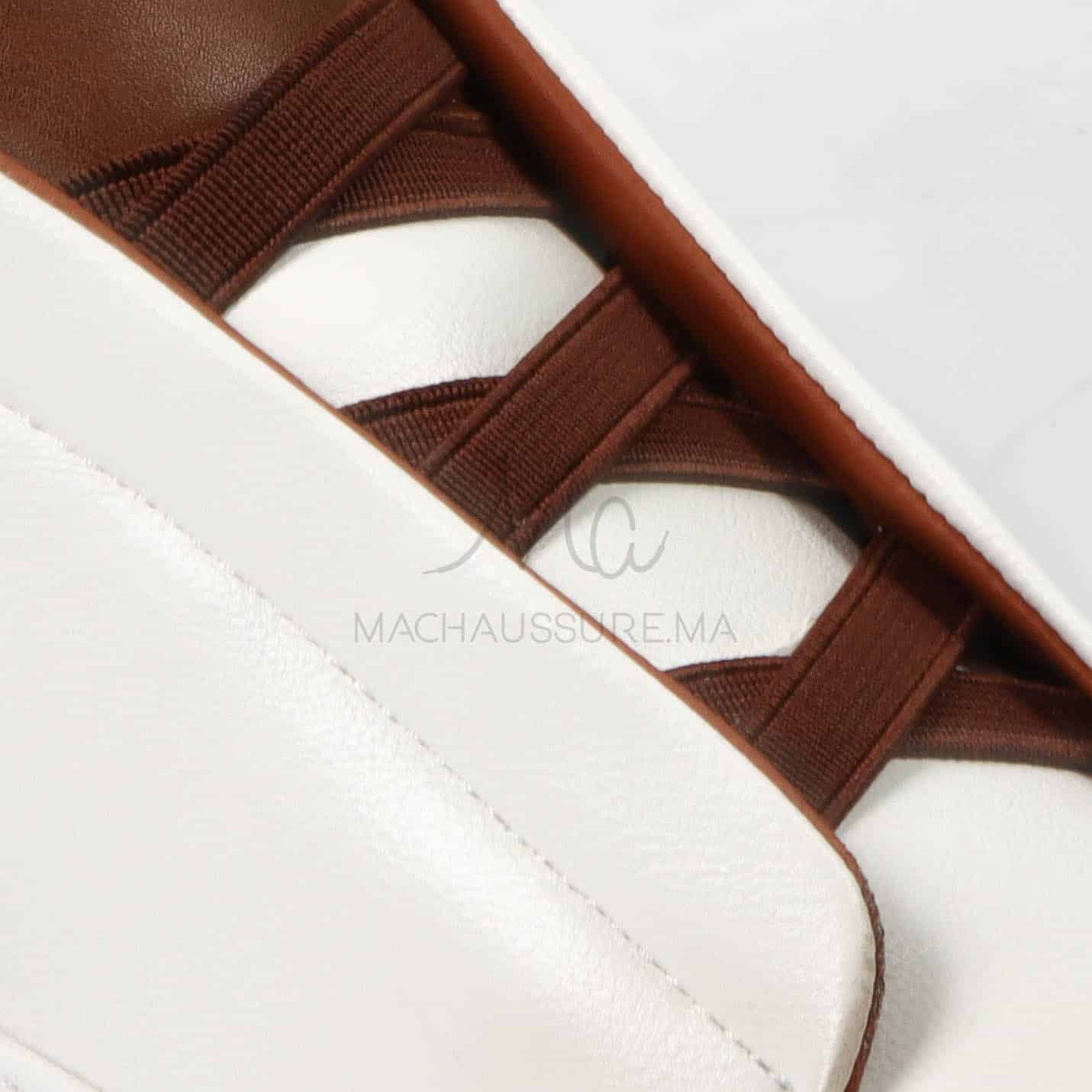 Quantum - Baskets Hommes en Cuir Blanc.