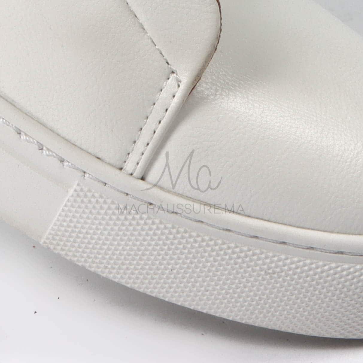 Quantum - Baskets Hommes en Cuir Blanc.