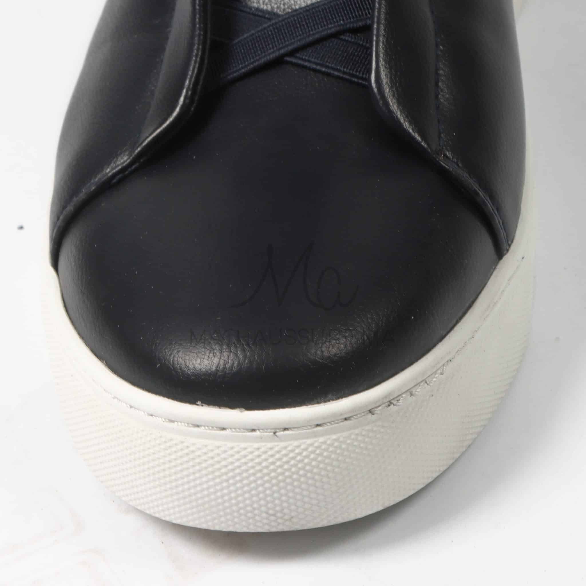 Quantum - Baskets Hommes en Cuir Bleu.