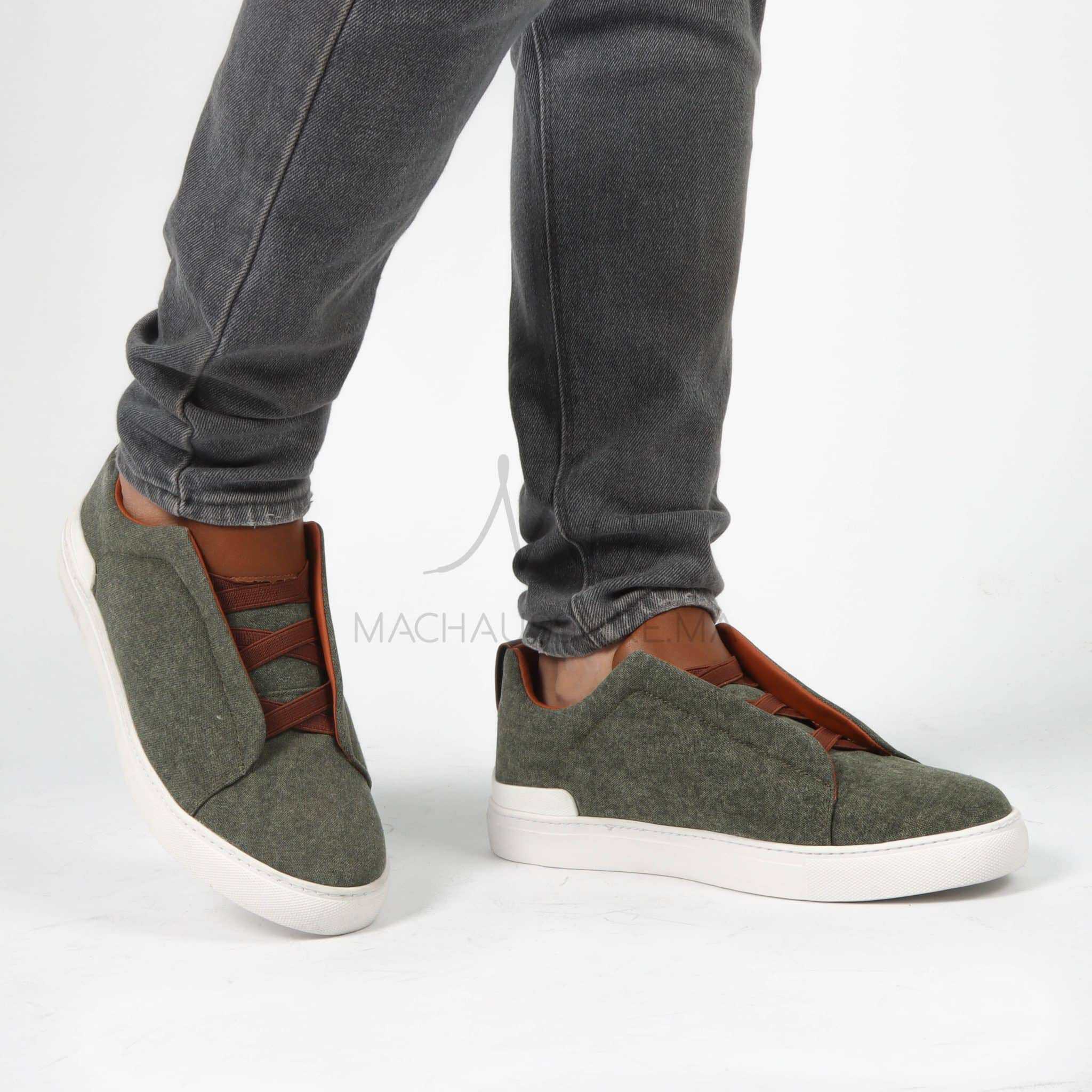 Quantum - Baskets Hommes en Kaki.