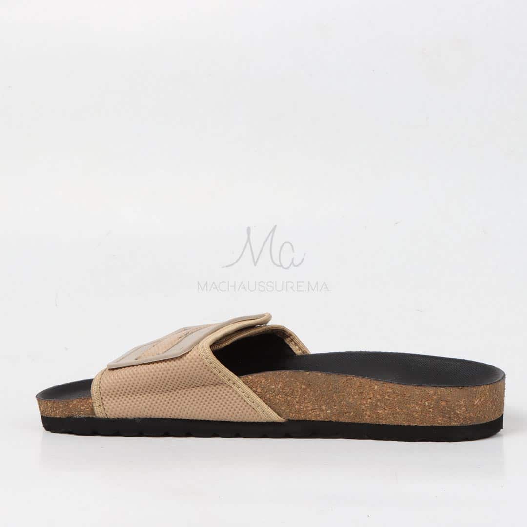 Sandales Plates confortable en Beige.