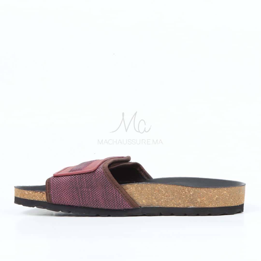 Sandales Plates confortable en grenat.