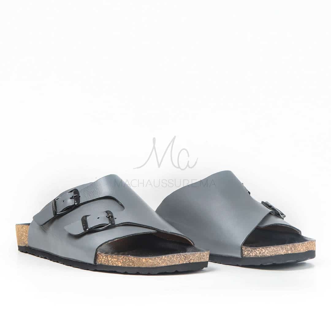 Sandales Homme 100% Cuir en Gris.