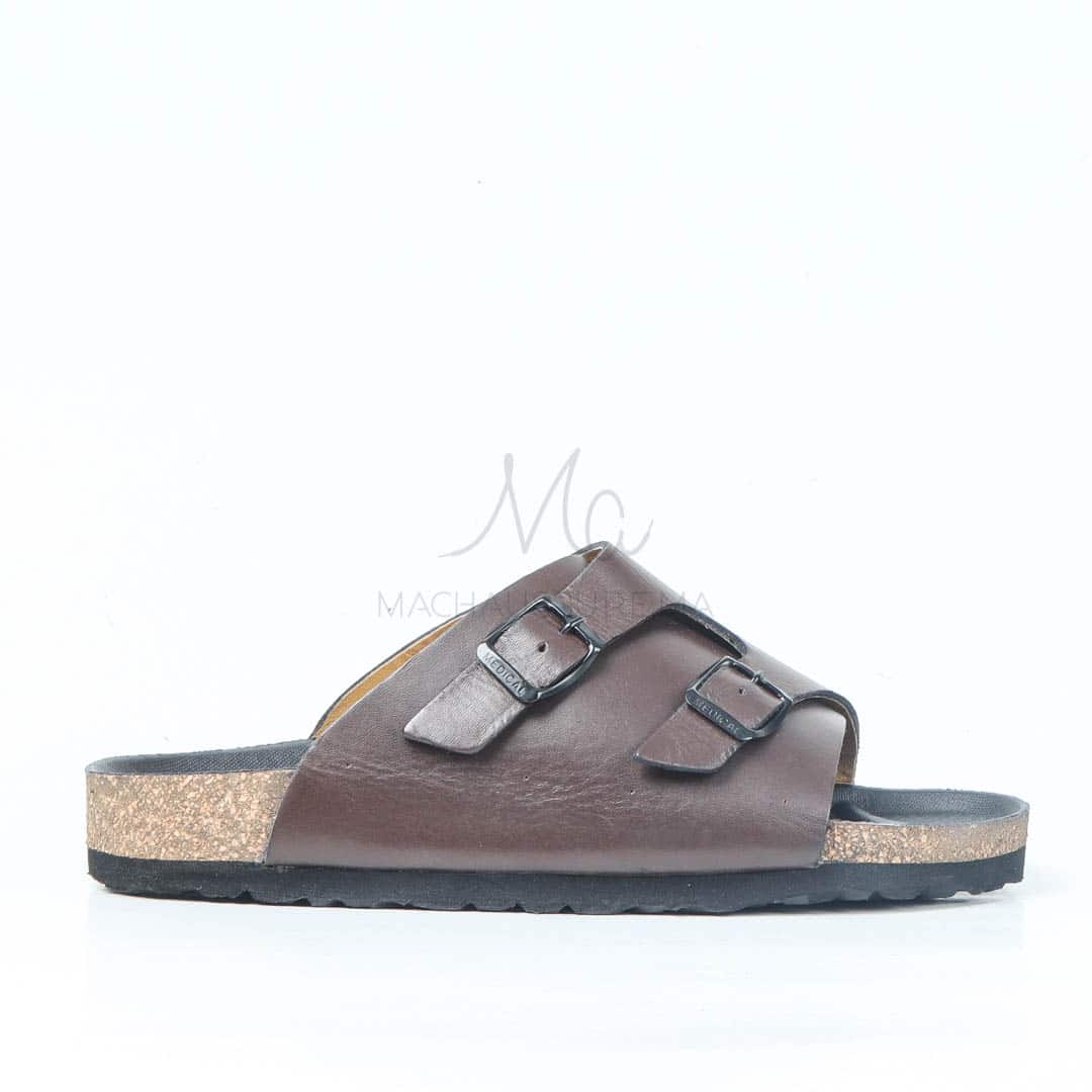 Sandales Homme 100% Cuir en Marron.