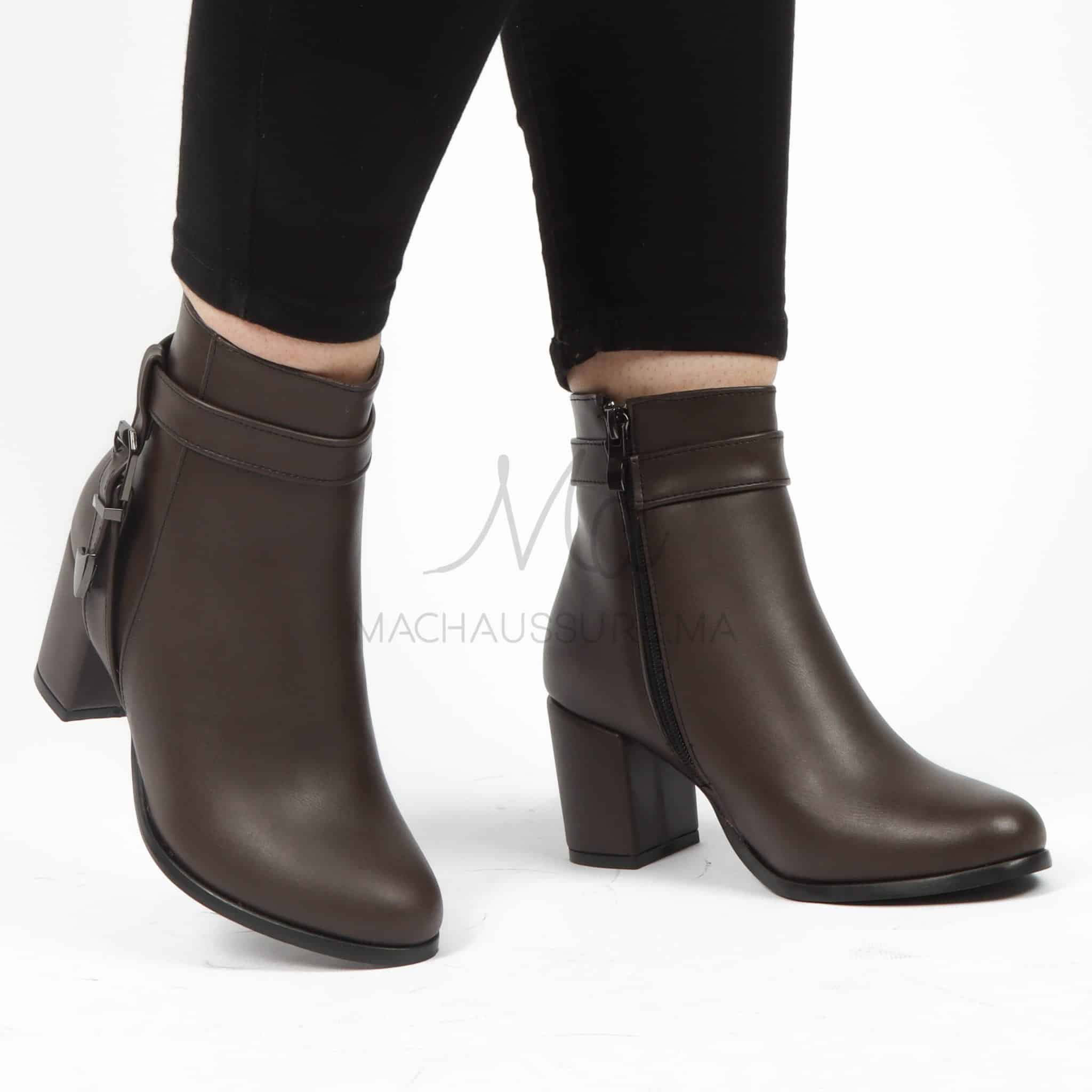 Kalvy – Bottines Femmes en Marron.
