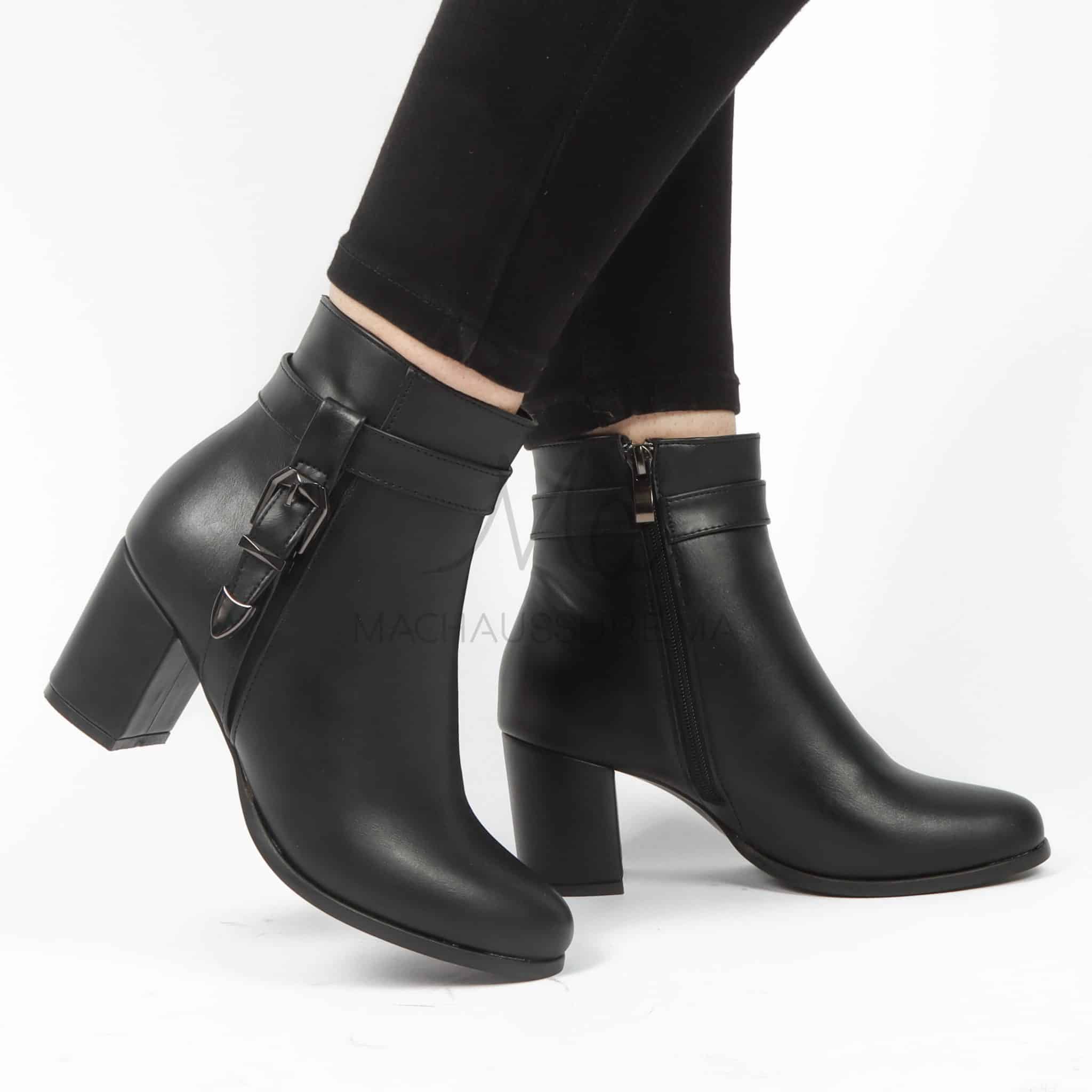 Kalvy – Bottines Femmes en Noir.
