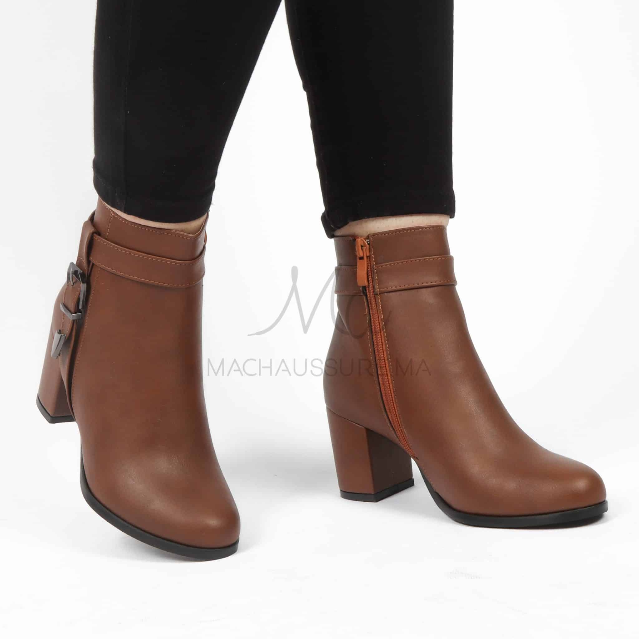 Kalvy – Bottines Femmes en Tabac.