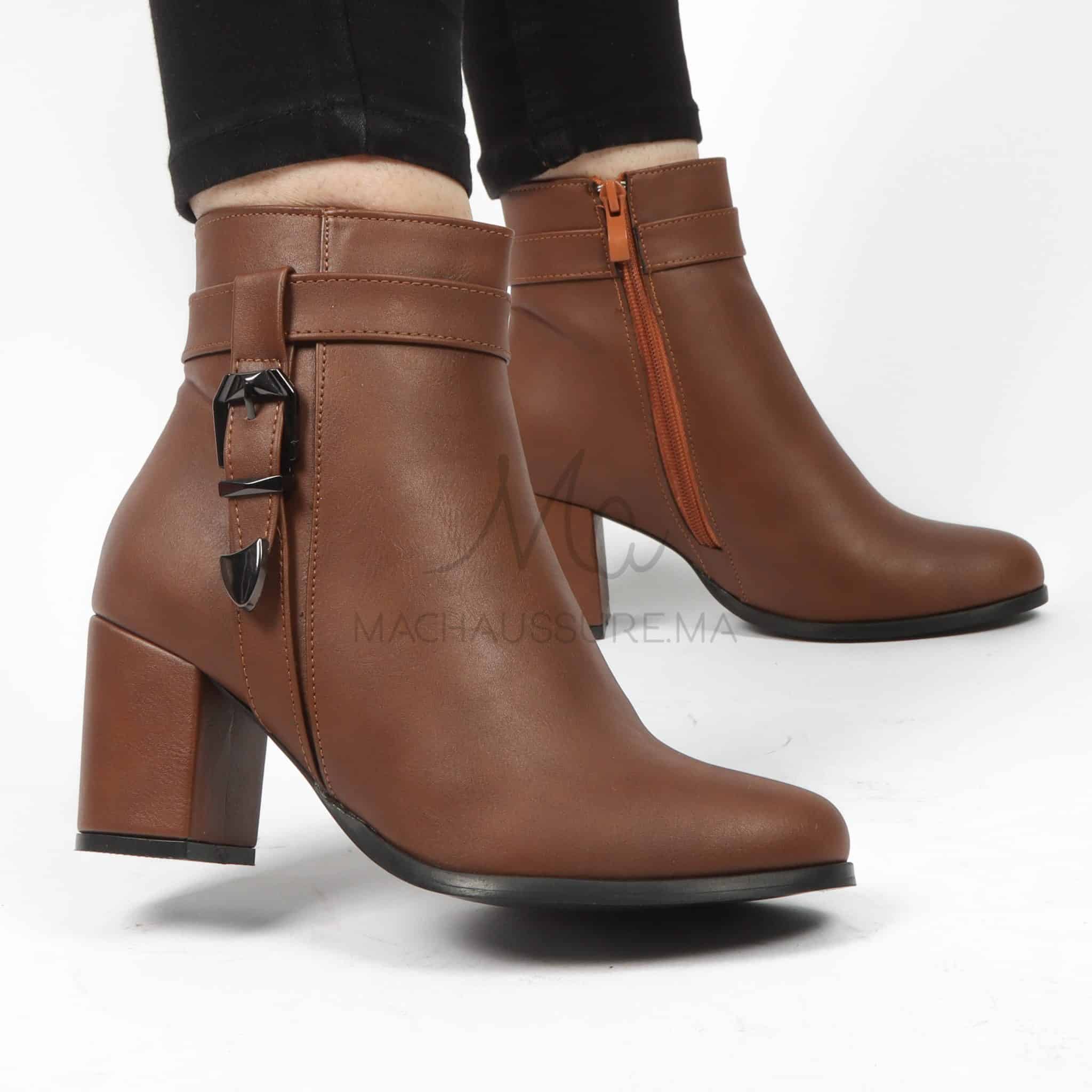 Kalvy – Bottines Femmes en Tabac.