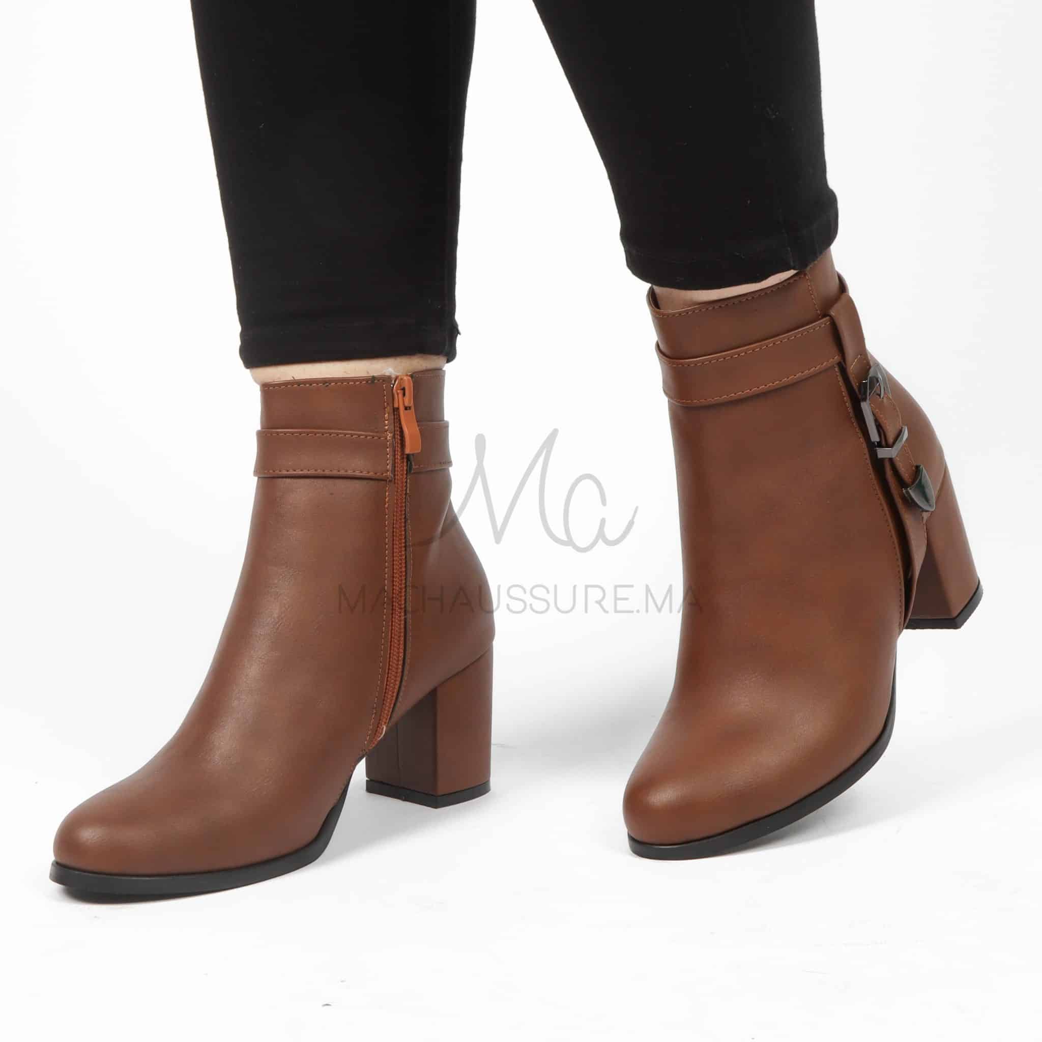 Kalvy – Bottines Femmes en Tabac.