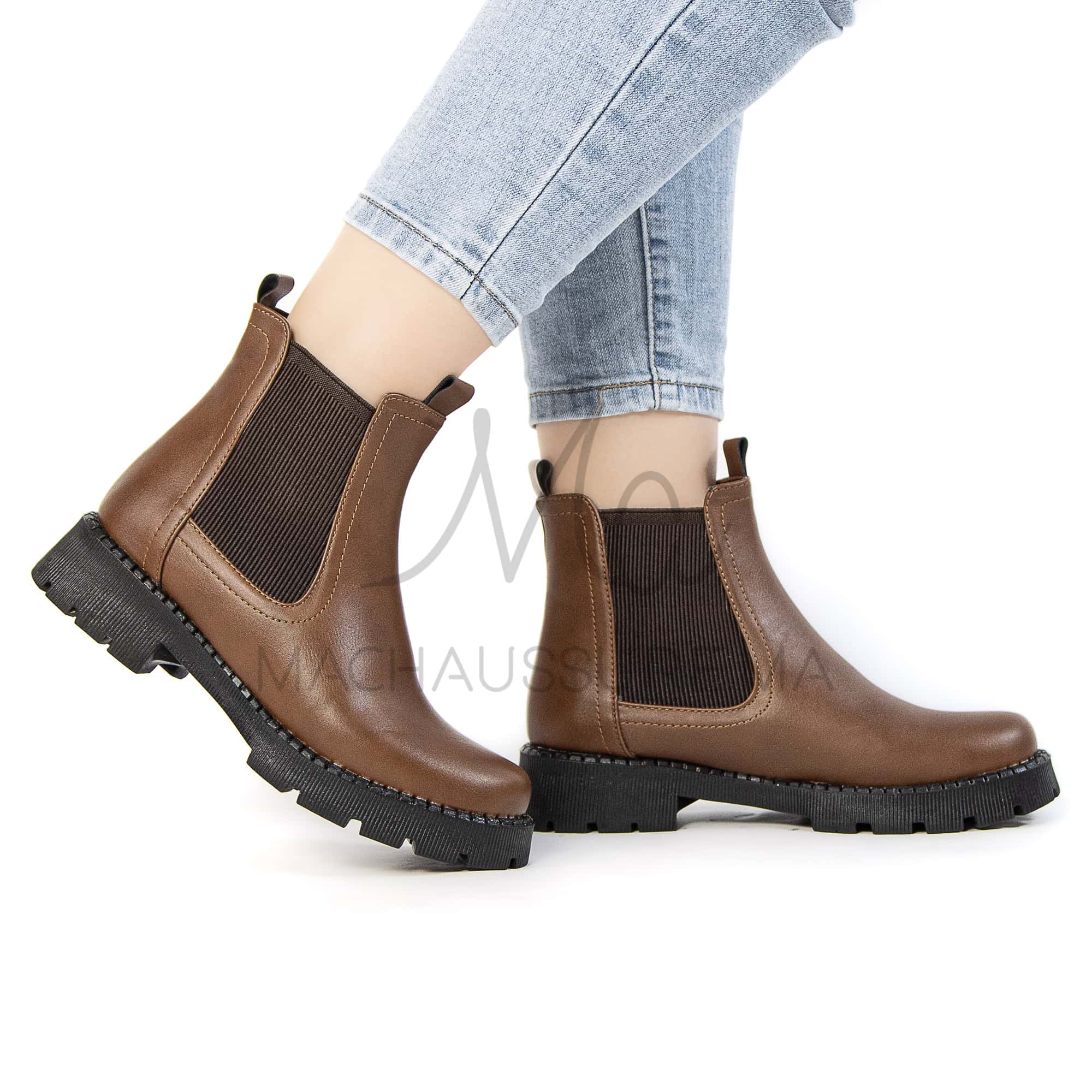Brocard – Bottines Femmes en Tabac avec semelle Noir.