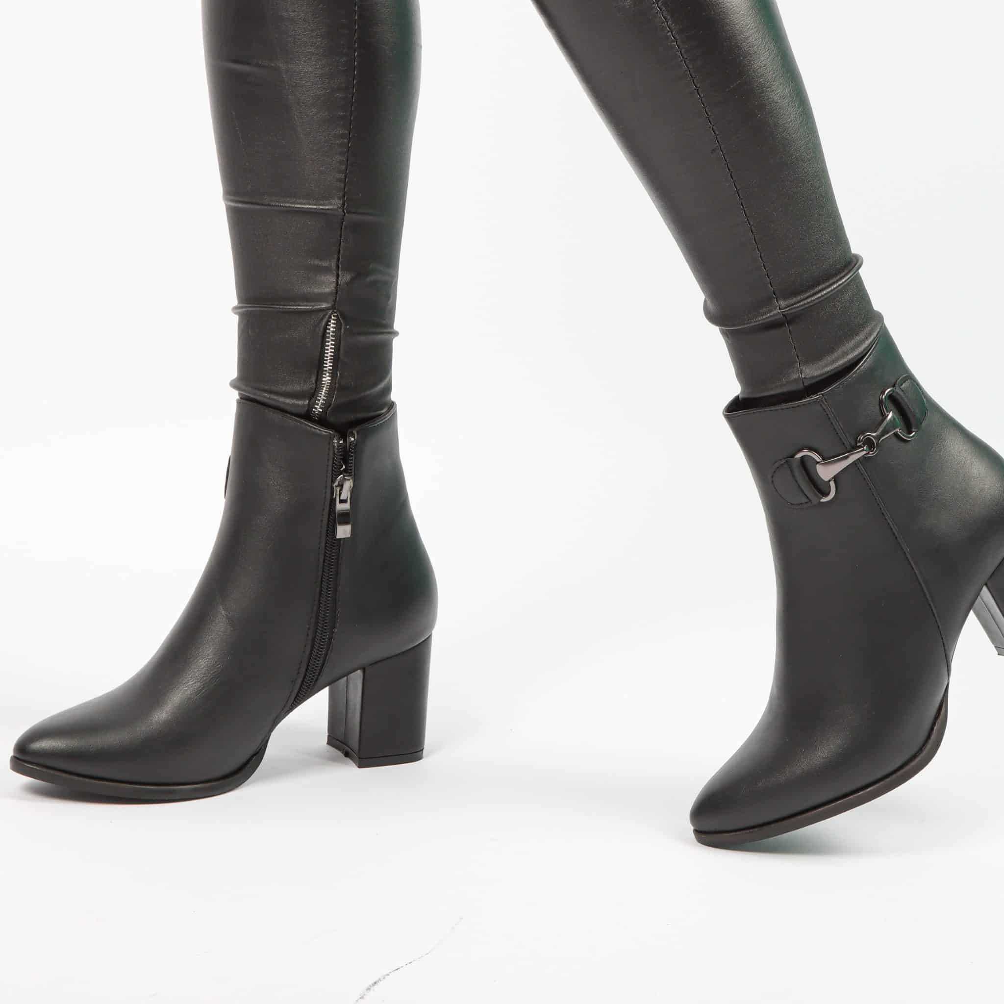 DIANNA - Bottines à Talonen Noir.