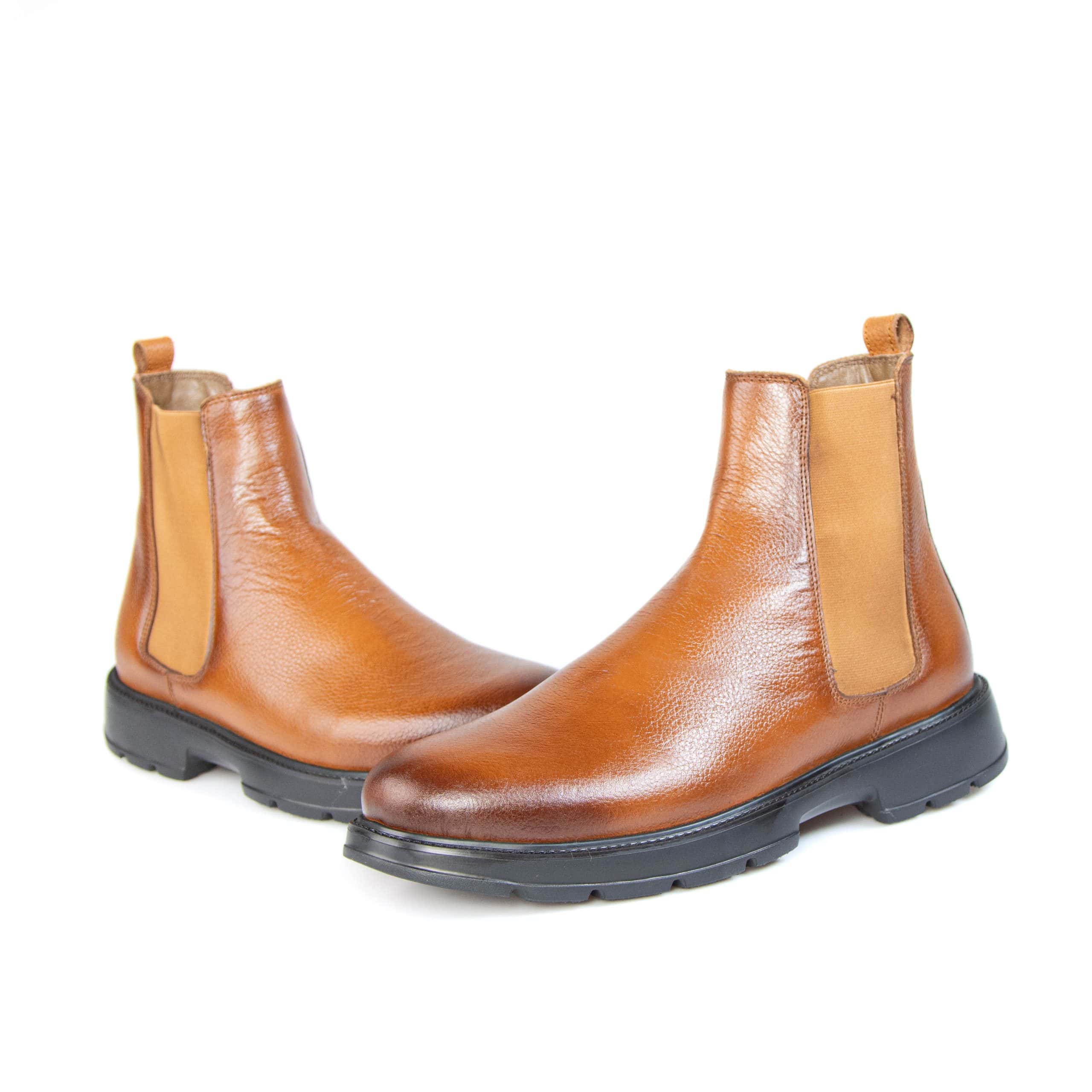 Mooréa – Boots Hommes 100% Cuir – Tabac.