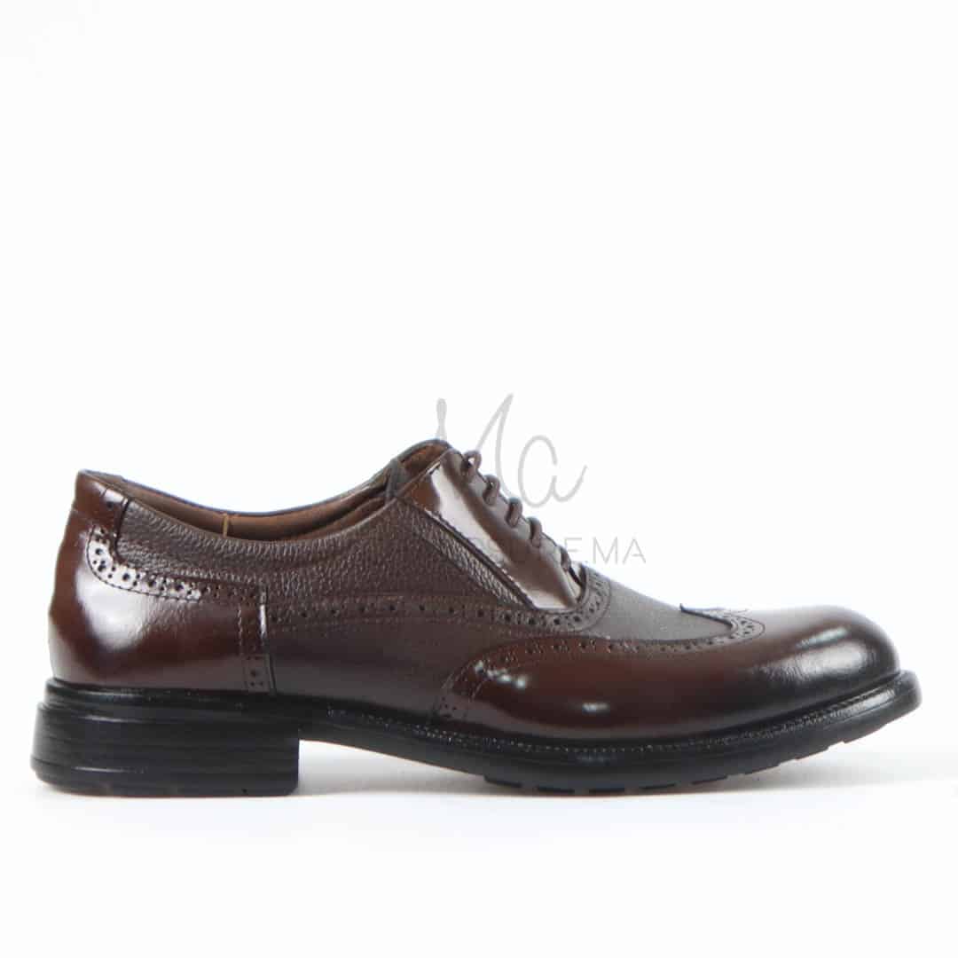 Marlon - Chaussures de ville 100% Cuir en Marron.
