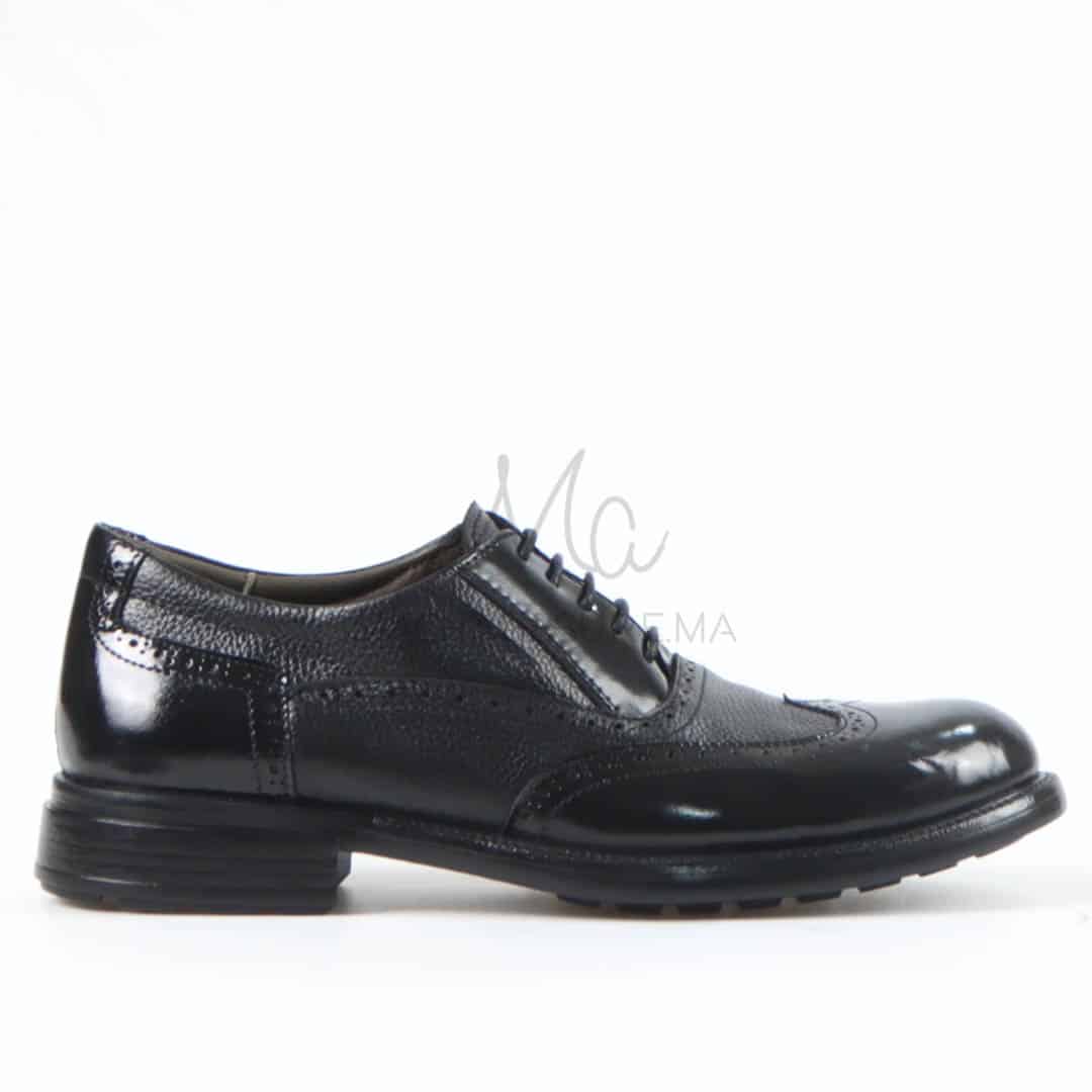 Marlon - Chaussures de ville 100% Cuir en Noir.