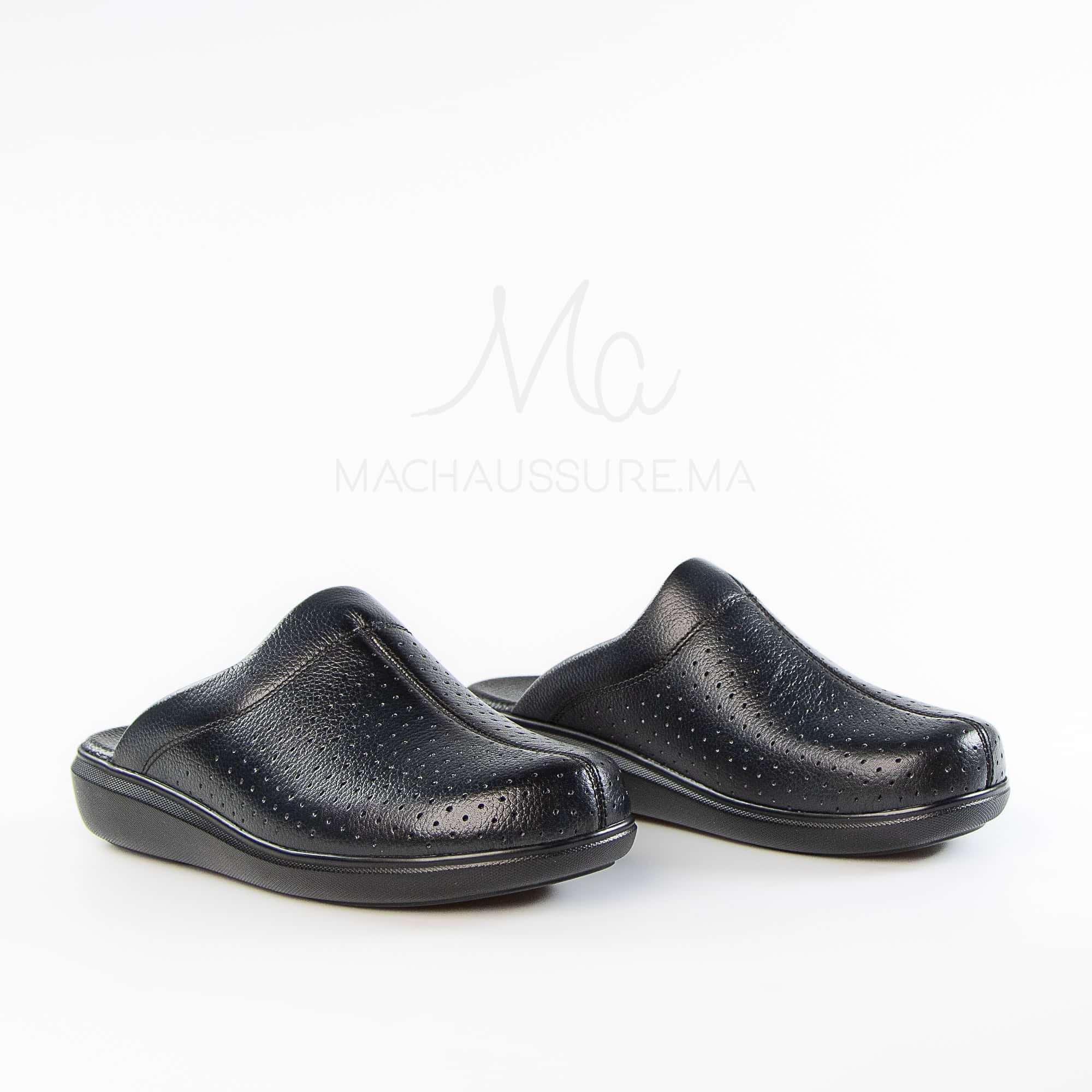 Ortho - Sabots Médical 100% Cuir en Bleu.