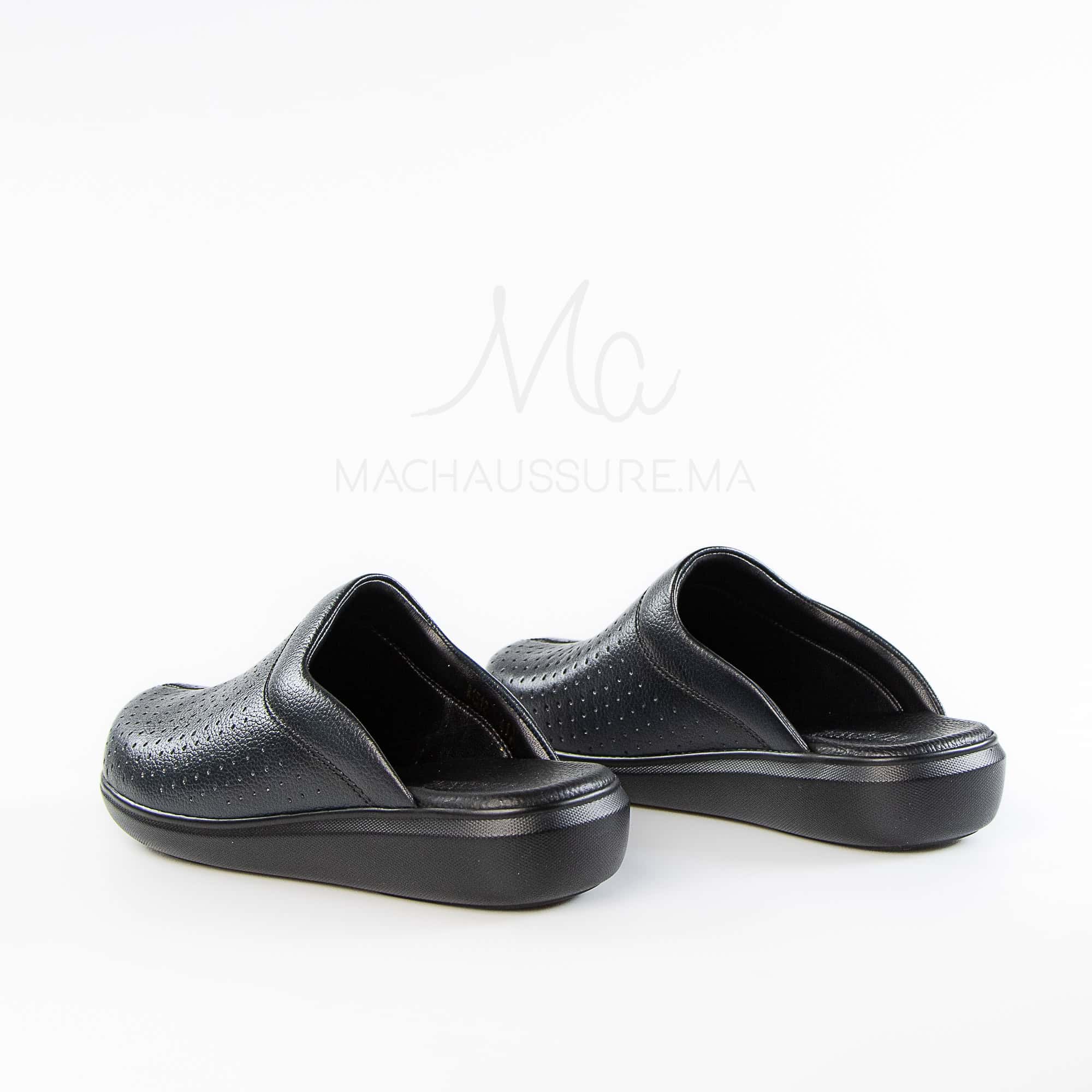 Ortho - Sabots Médical 100% Cuir en Bleu.