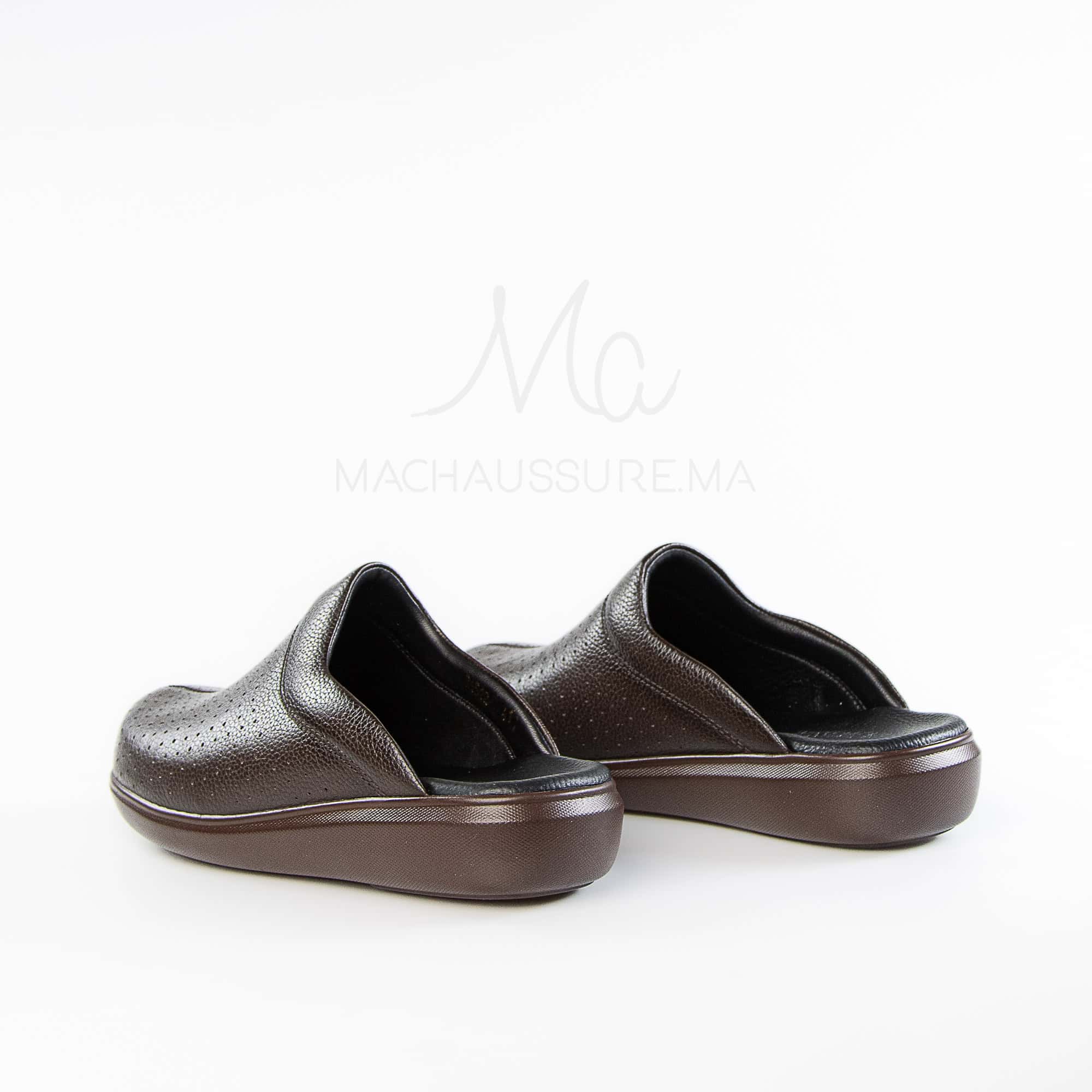 Ortho - Sabots Médical 100% Cuir en Marron.