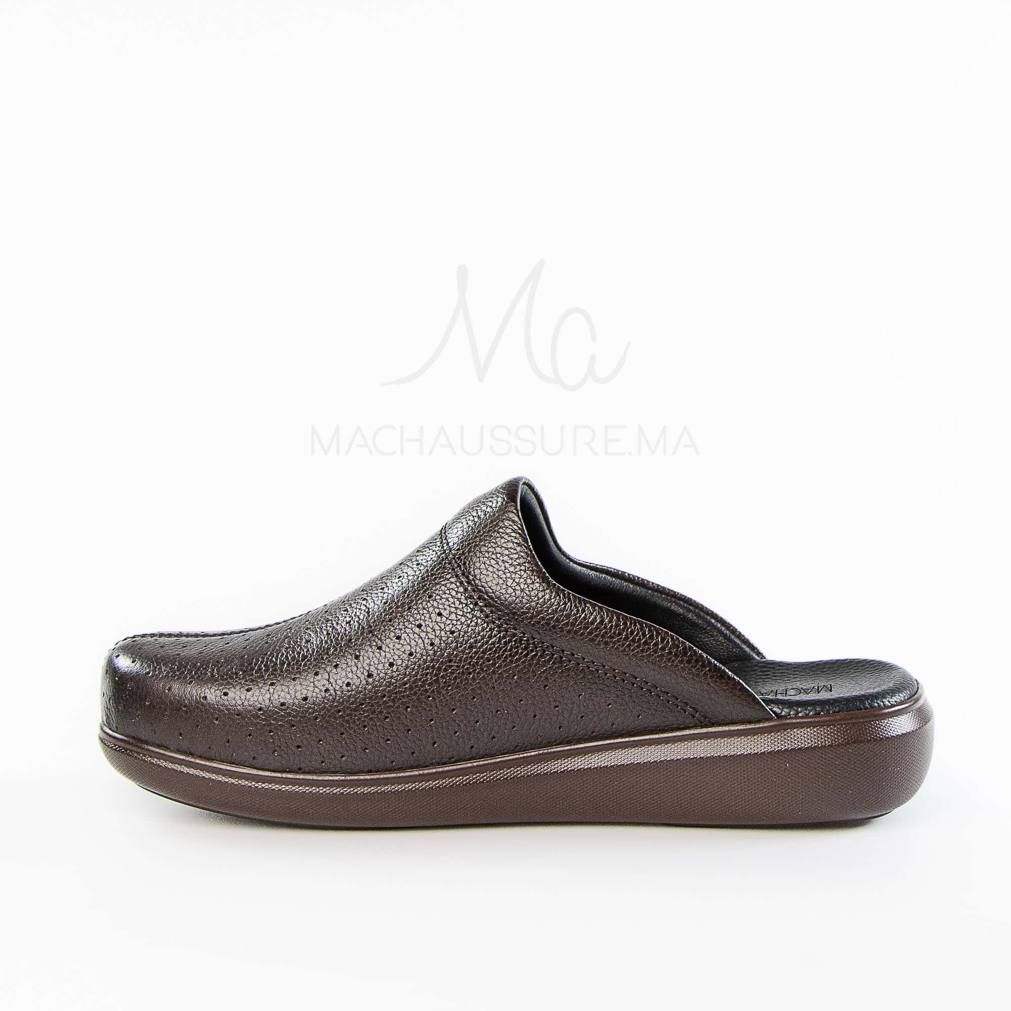 Ortho - Sabots Médical 100% Cuir en Marron.