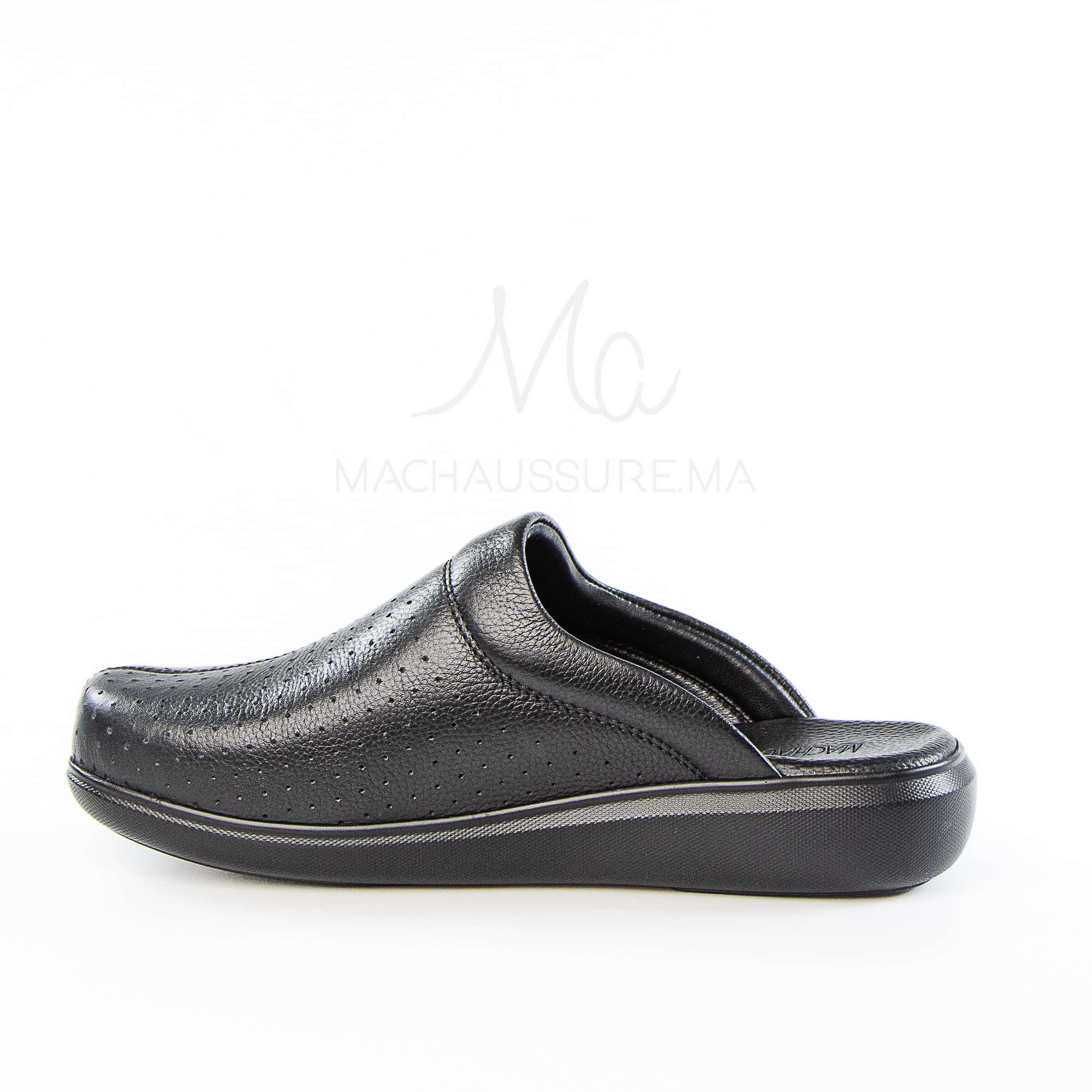 Ortho - Sabots Médical 100% Cuir en Noir.