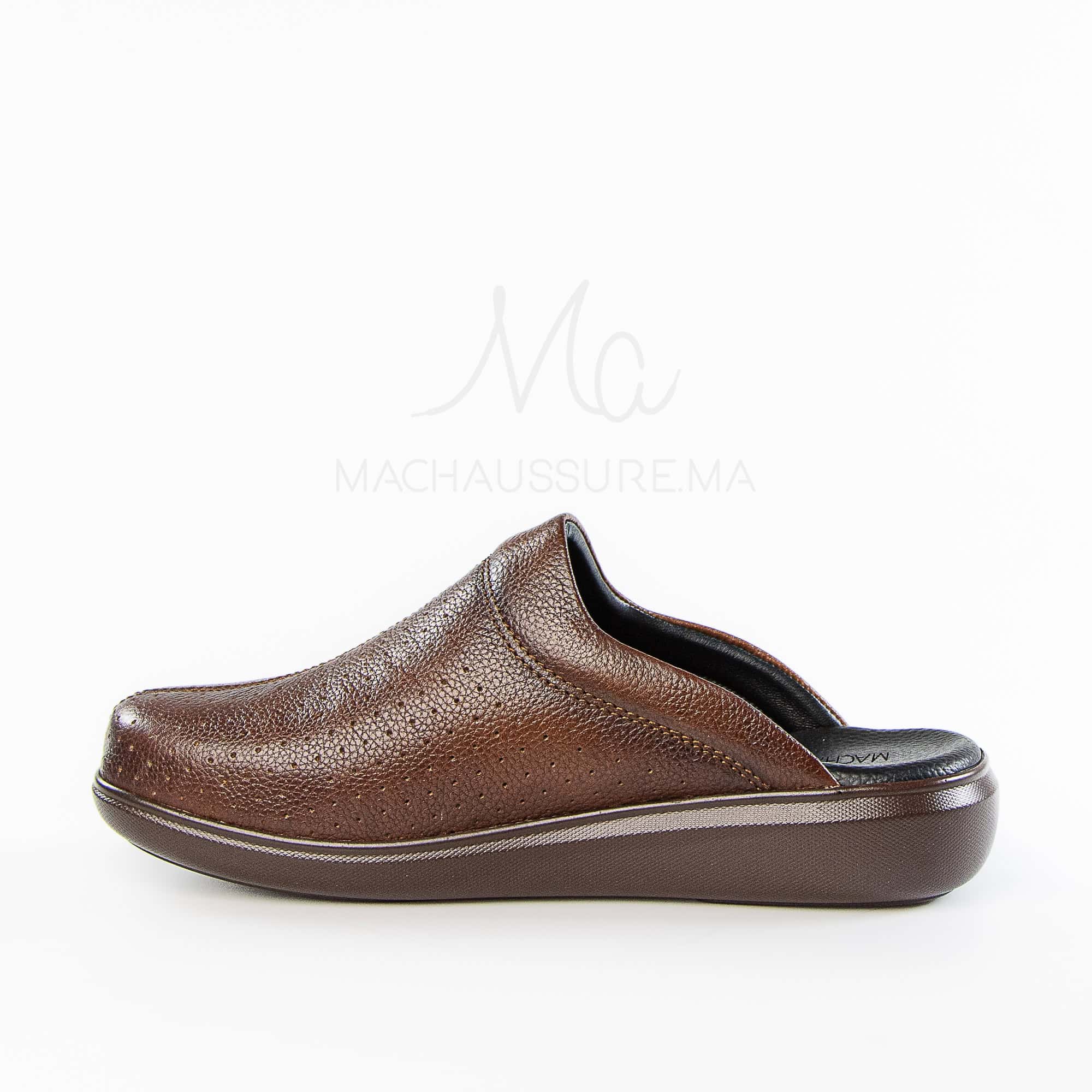 Ortho - Sabots Médical 100% Cuir en Tabac.