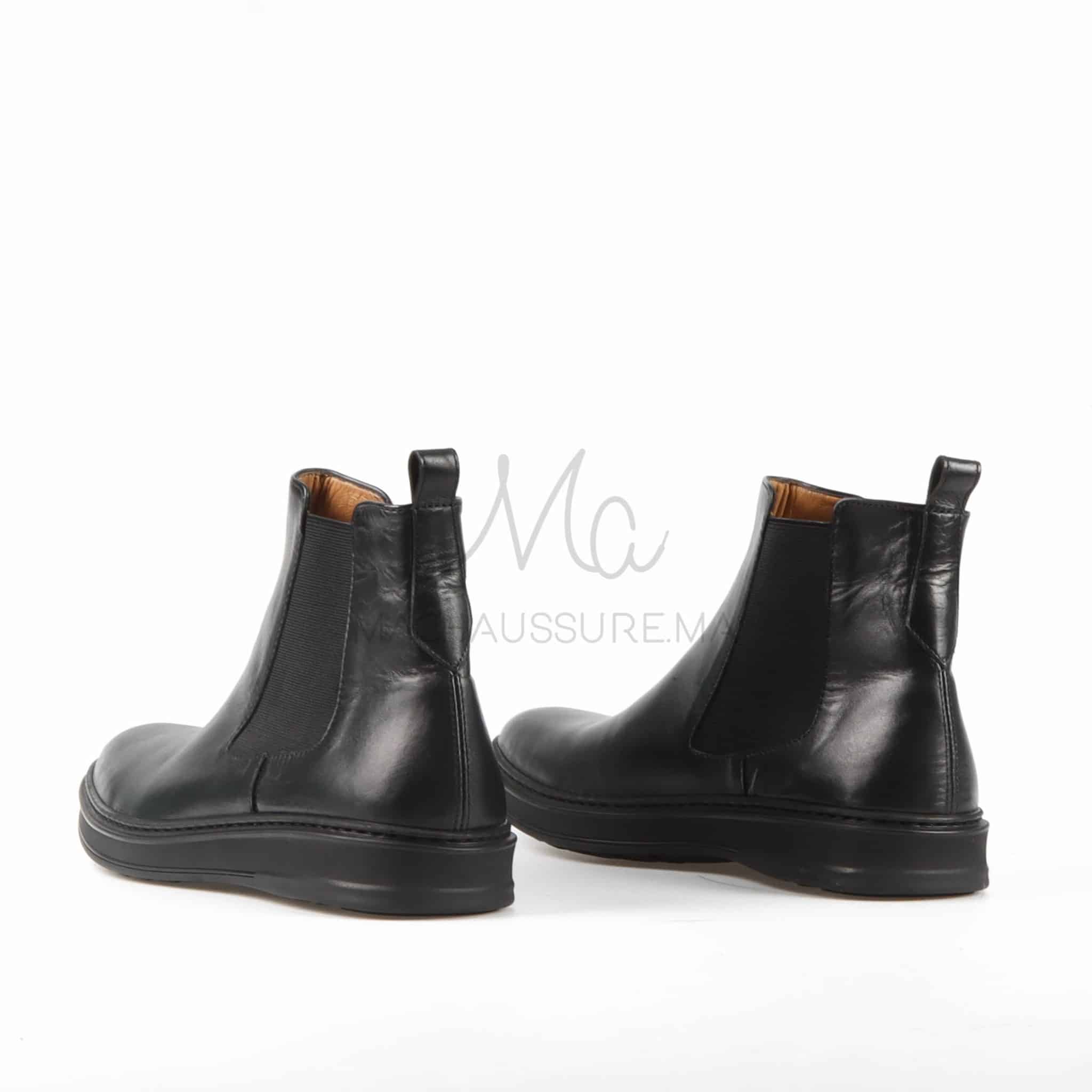Boots Hommes 100% Cuir en Noir.