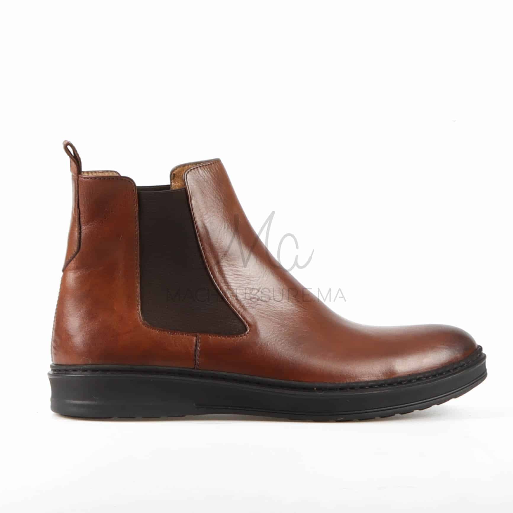 Boots Hommes 100% Cuir en Tabac.