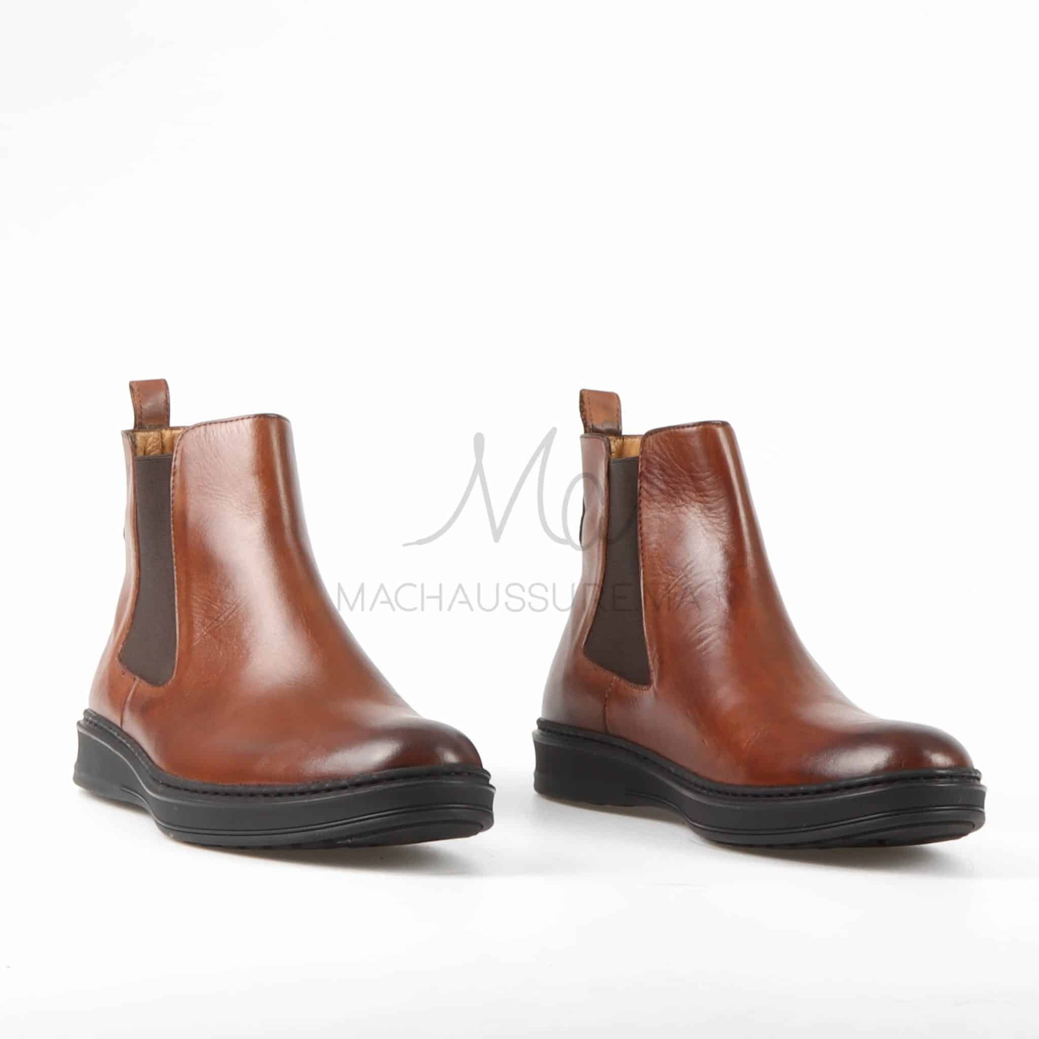 Boots Hommes 100% Cuir en Tabac.