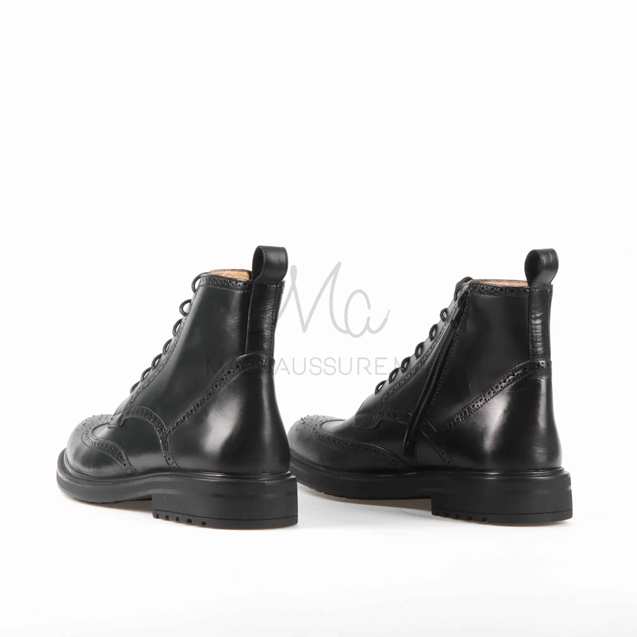 Boots Hommes 100% Cuir en Noir.
