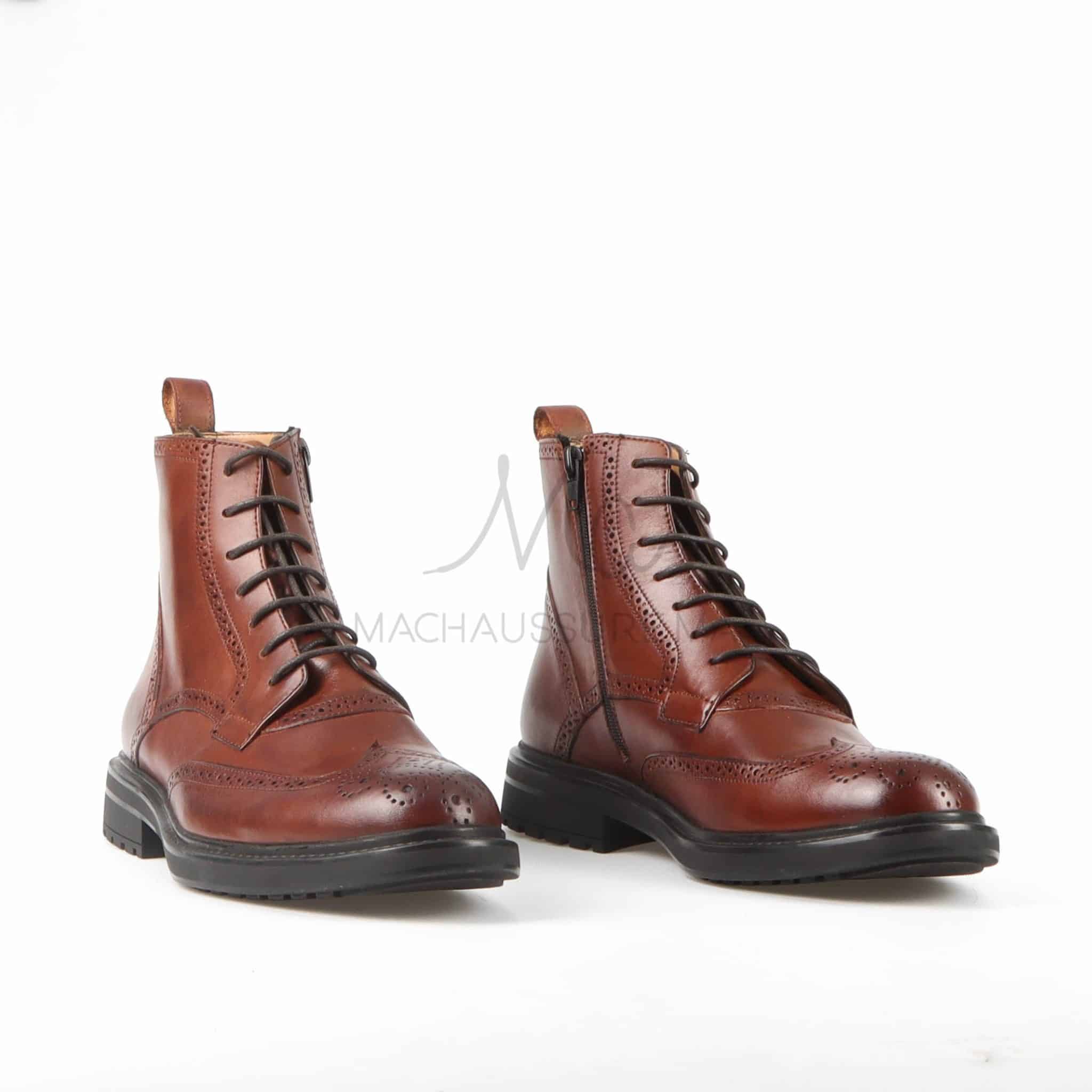 Boots Hommes 100% Cuir en Tabac.