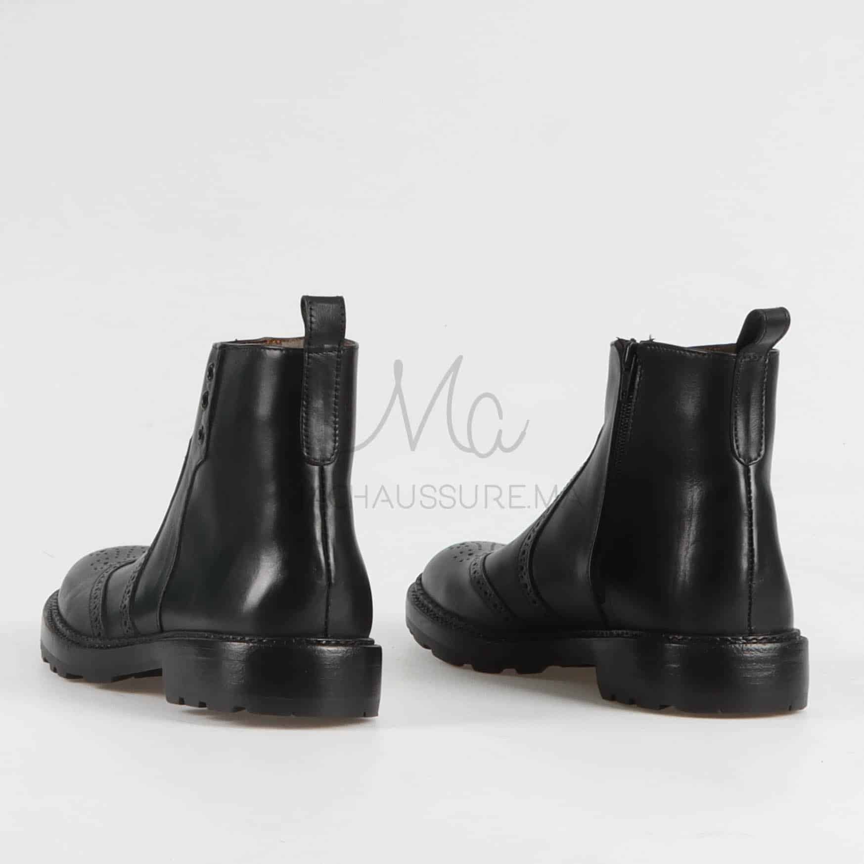 Boots Hommes 100% Cuir En Noir.