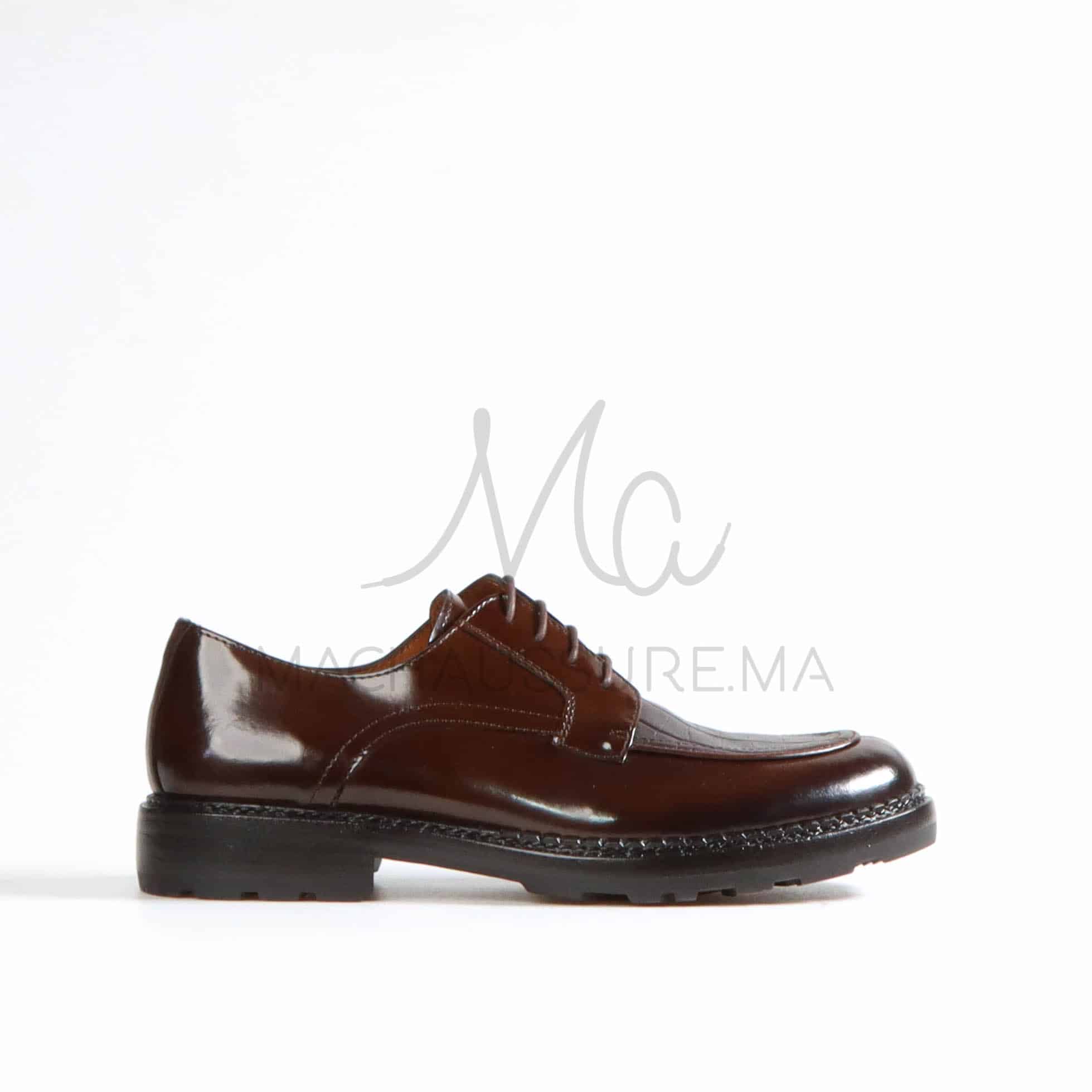 Croc Luxe - Chaussures de ville cuir en Marron.