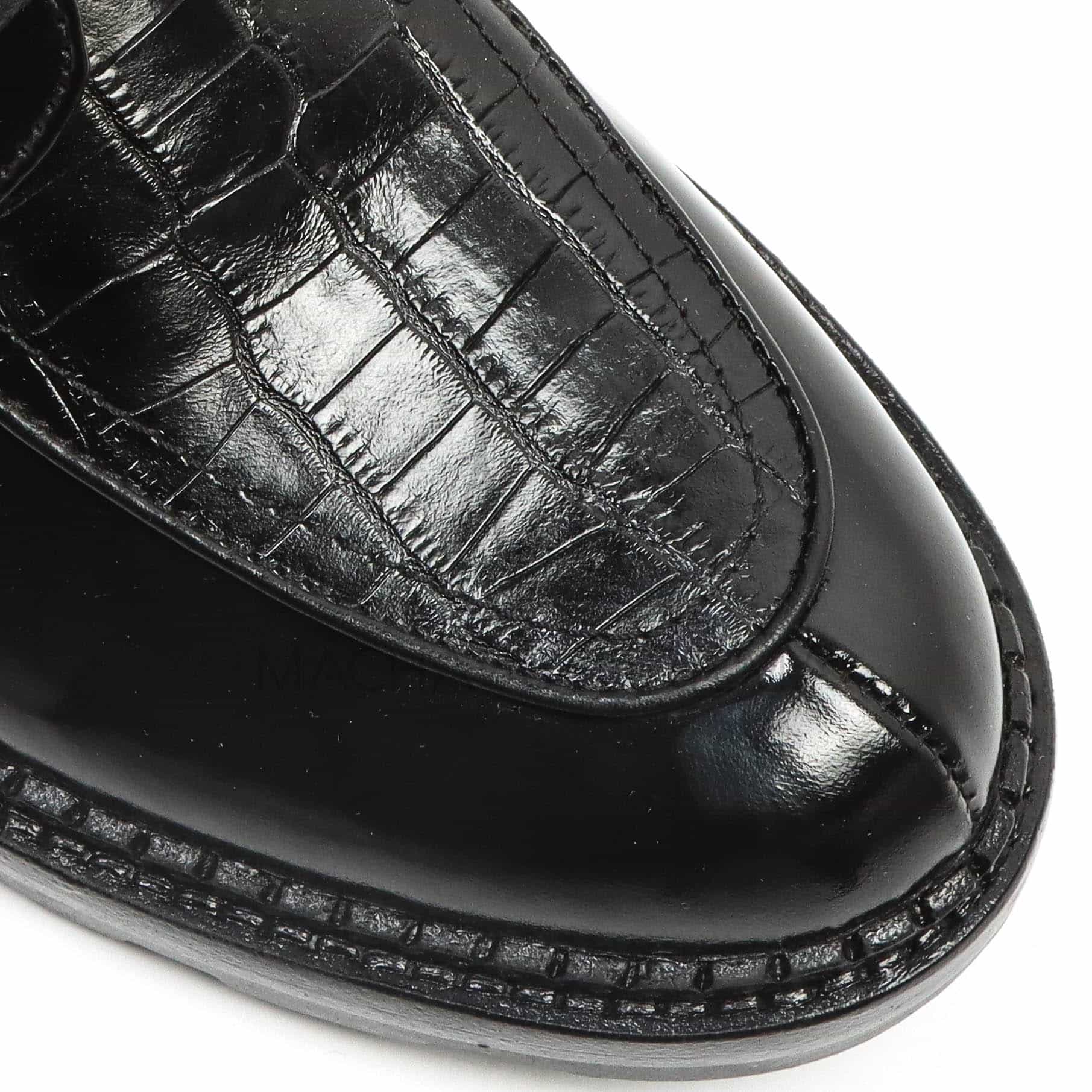 Croc Luxe - Chaussures de ville cuir en Noir.