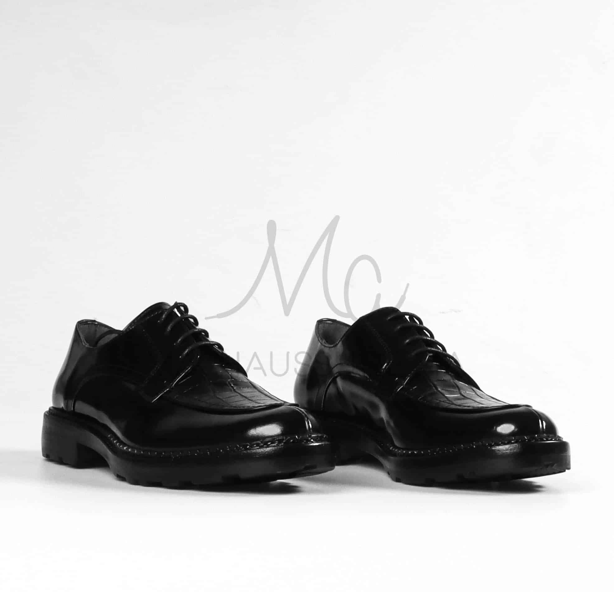 Croc Luxe - Chaussures de ville cuir en Noir.