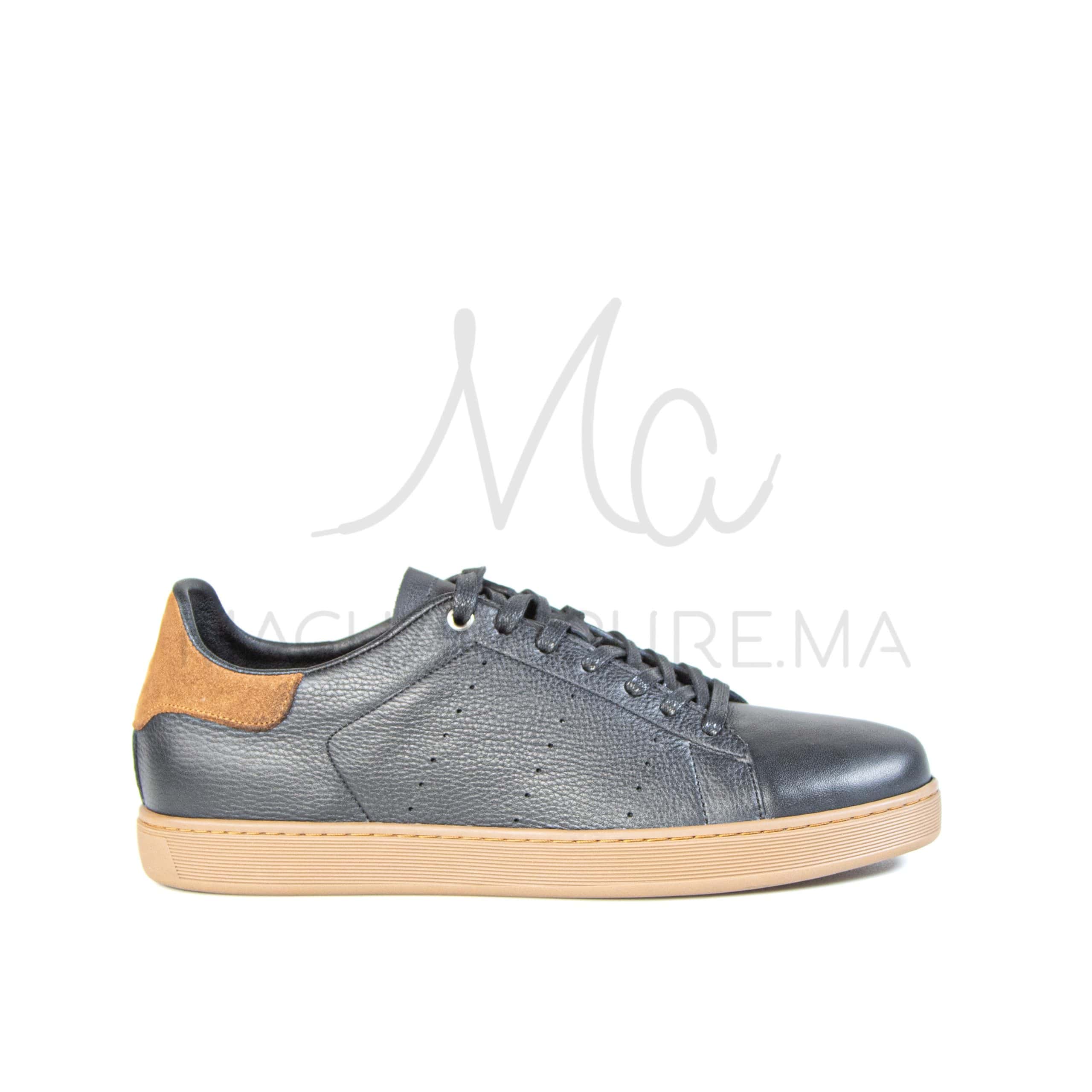 Magnat – Baskets hommes en cuir Noir.