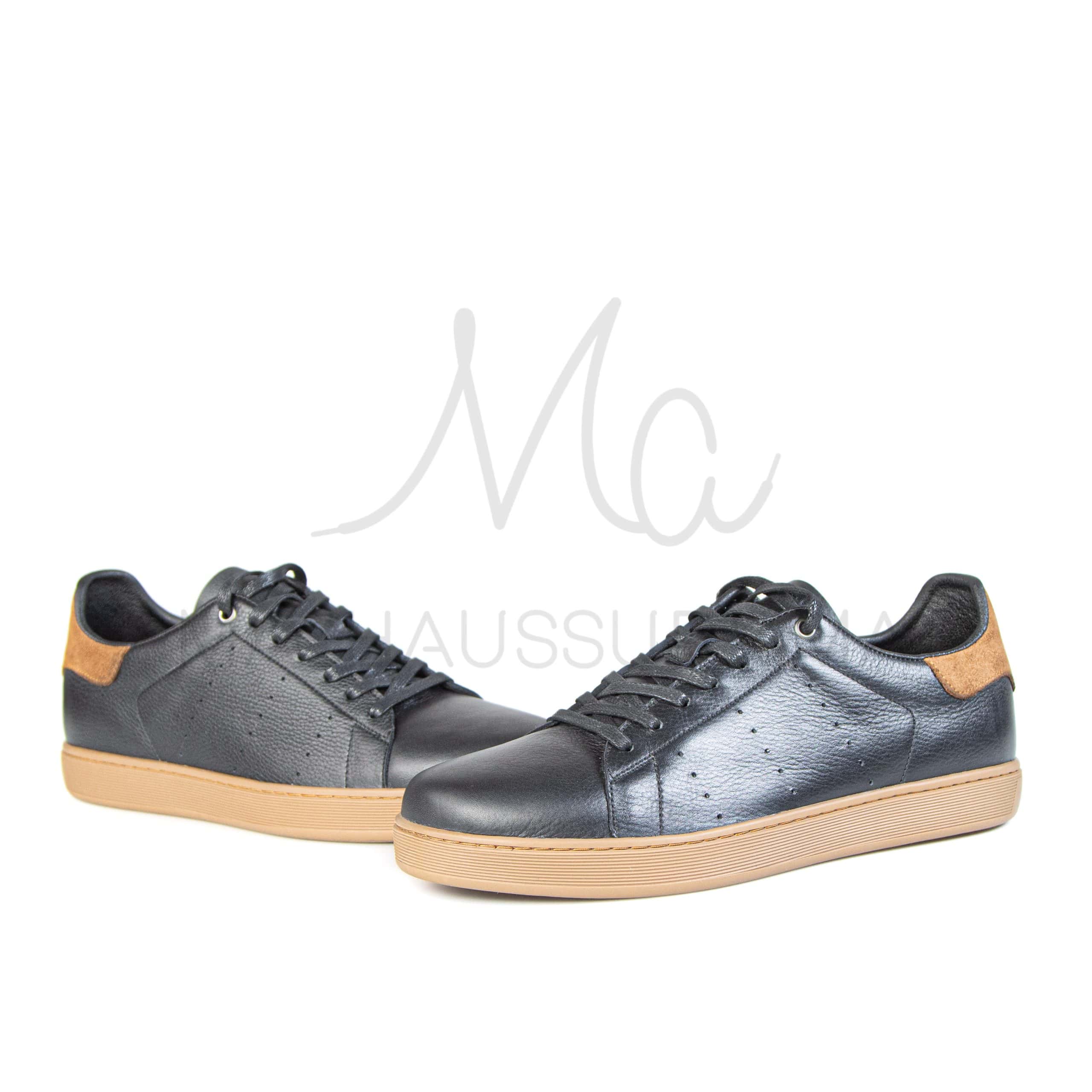 Magnat – Baskets hommes en cuir Noir.