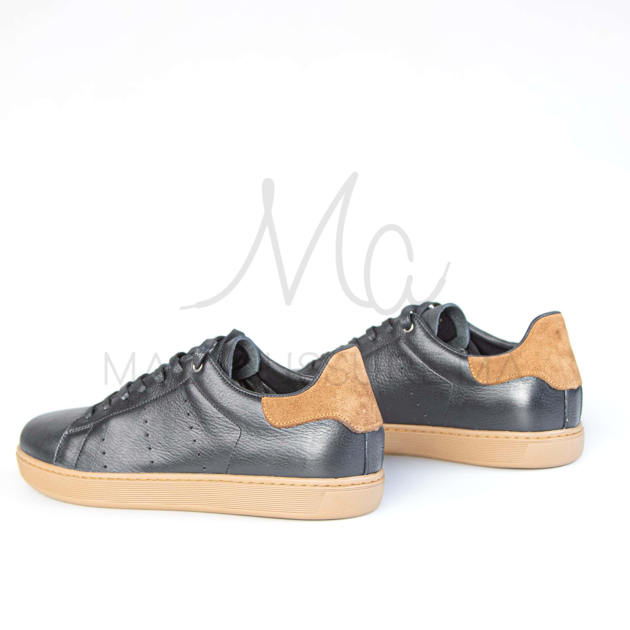 Magnat – Baskets hommes en cuir Noir.