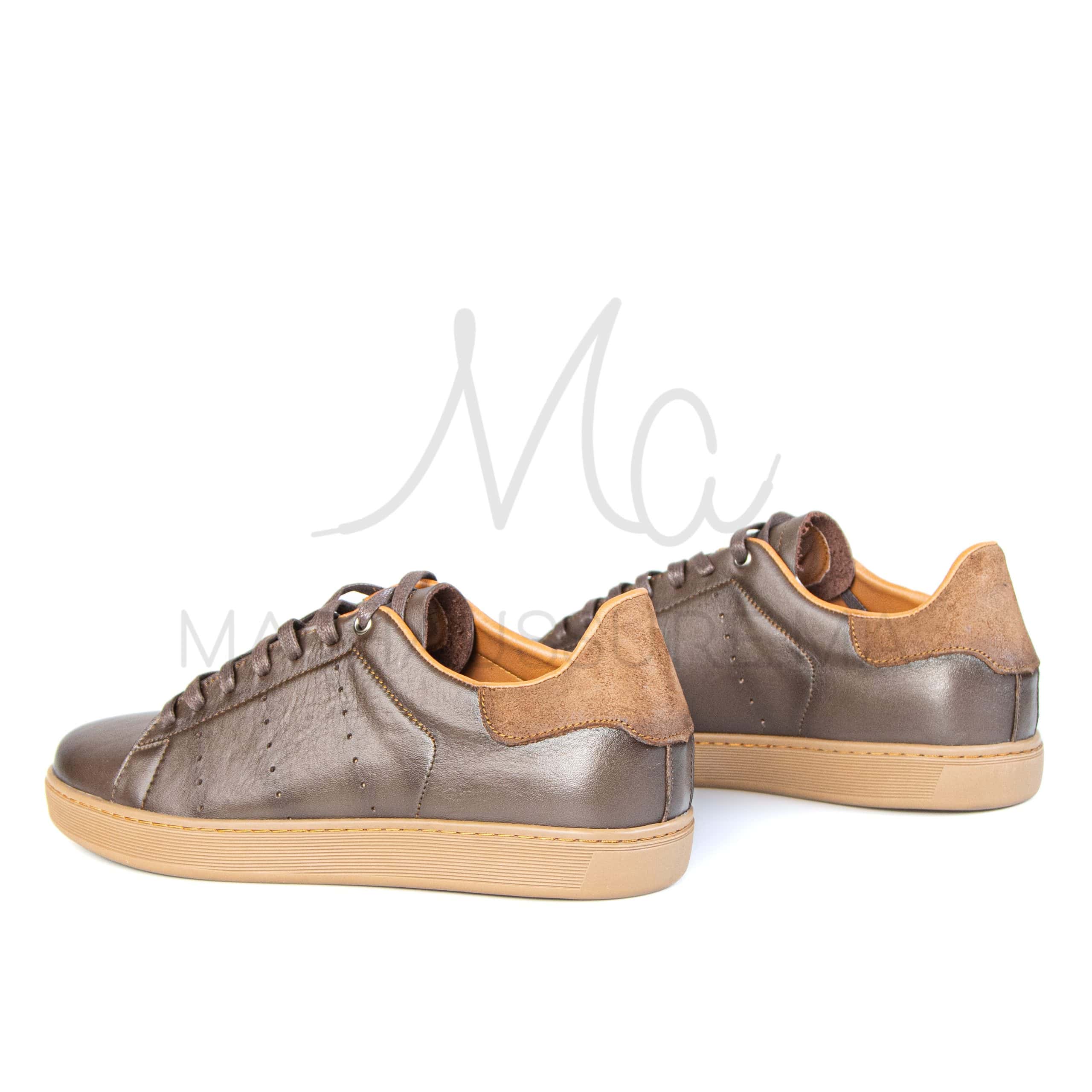 Magnat – Baskets hommes en cuir Tabac.