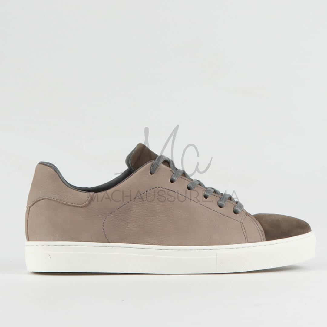 Elite – Baskets hommes en cuir Gris.