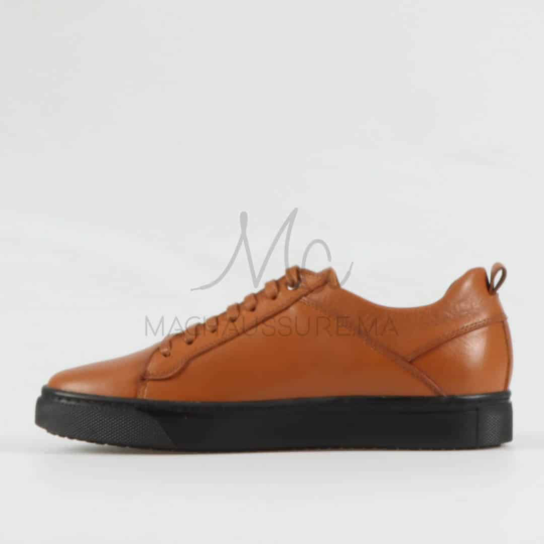 Matis – Baskets Hommes Cuir en Tabac.