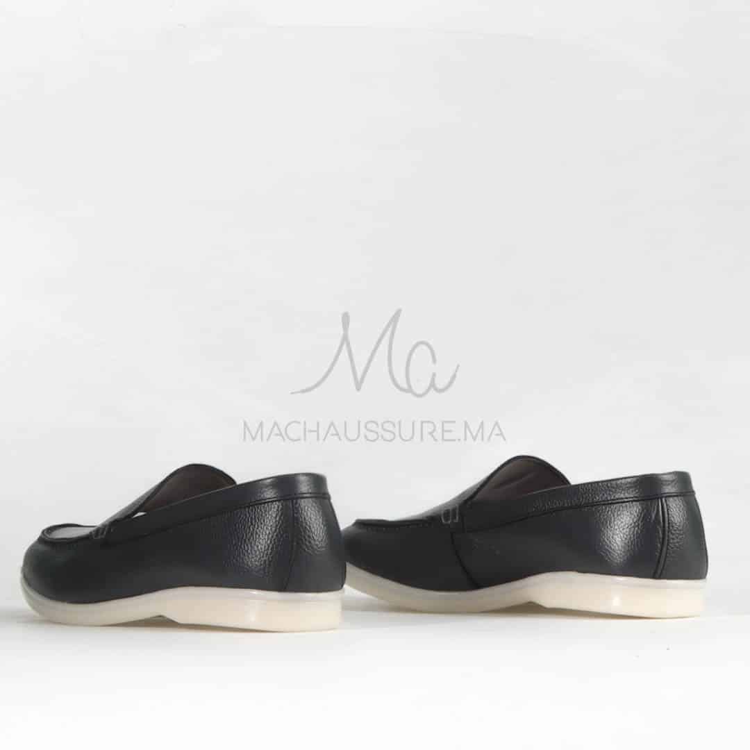 Oraclo – Mocassins 100 % Cuir Gris.
