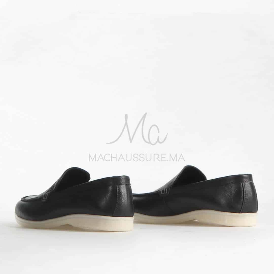 Oraclo – Mocassins 100 % Cuir Noir.