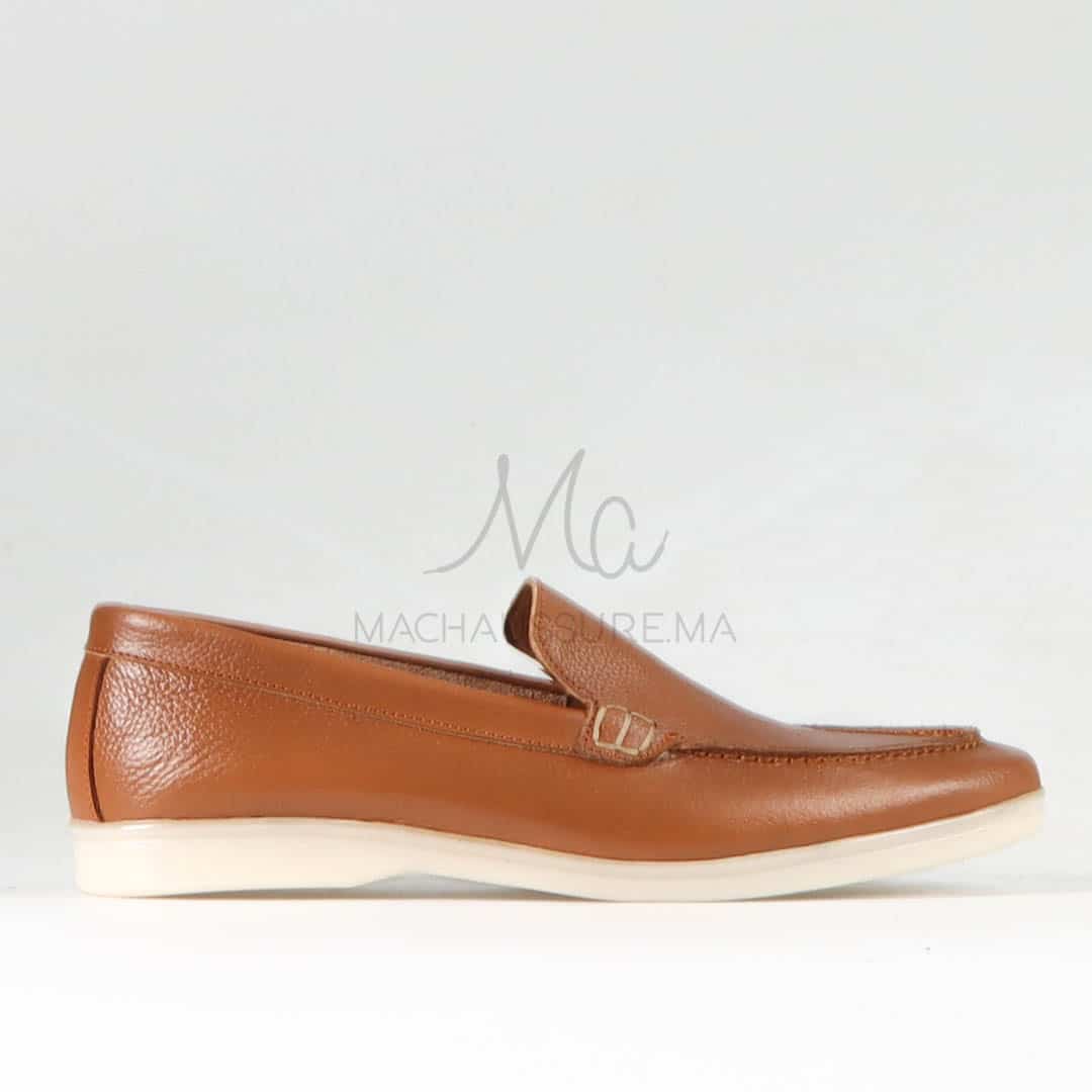 Oraclo – Mocassins 100 % Cuir Tabac.