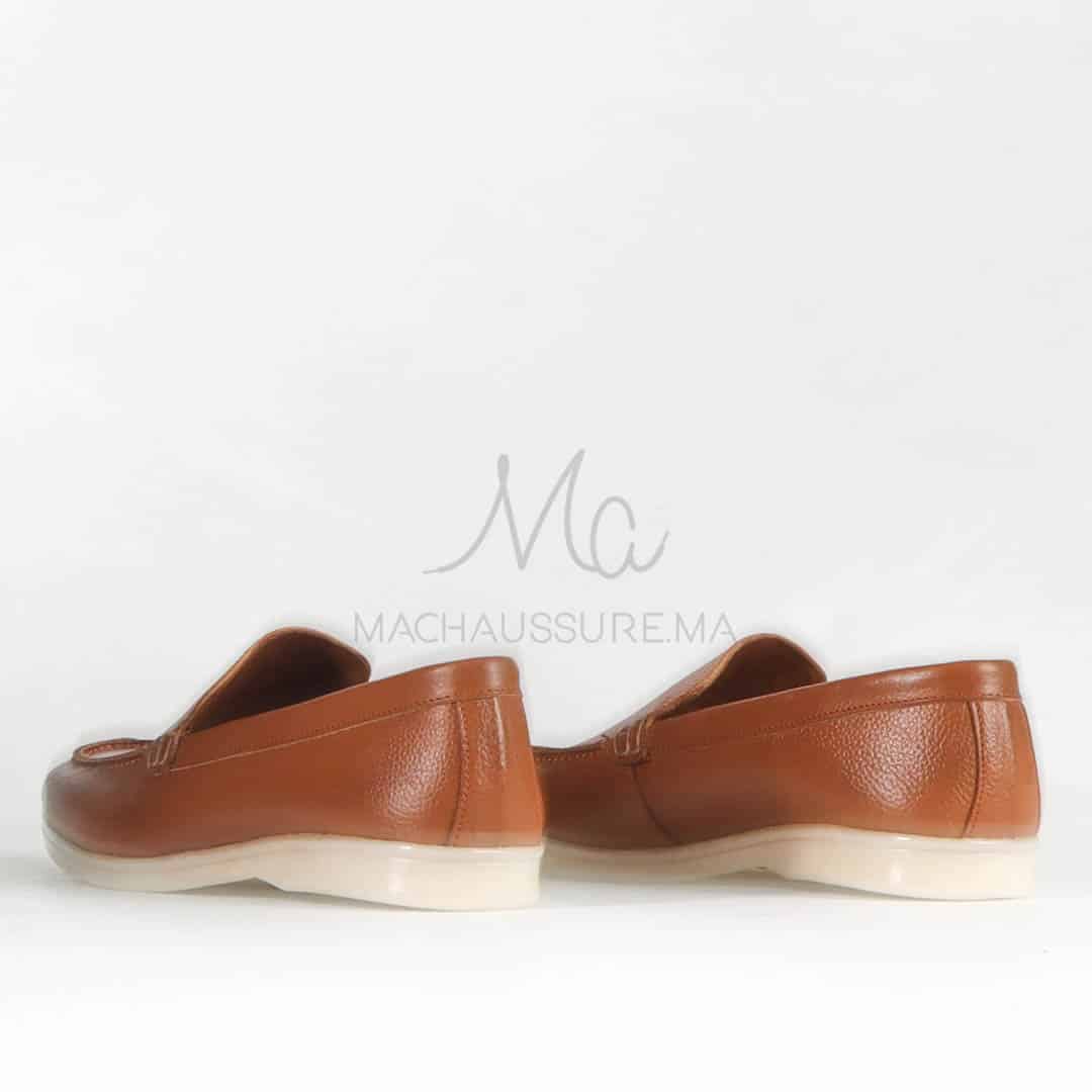 Oraclo – Mocassins 100 % Cuir Tabac.