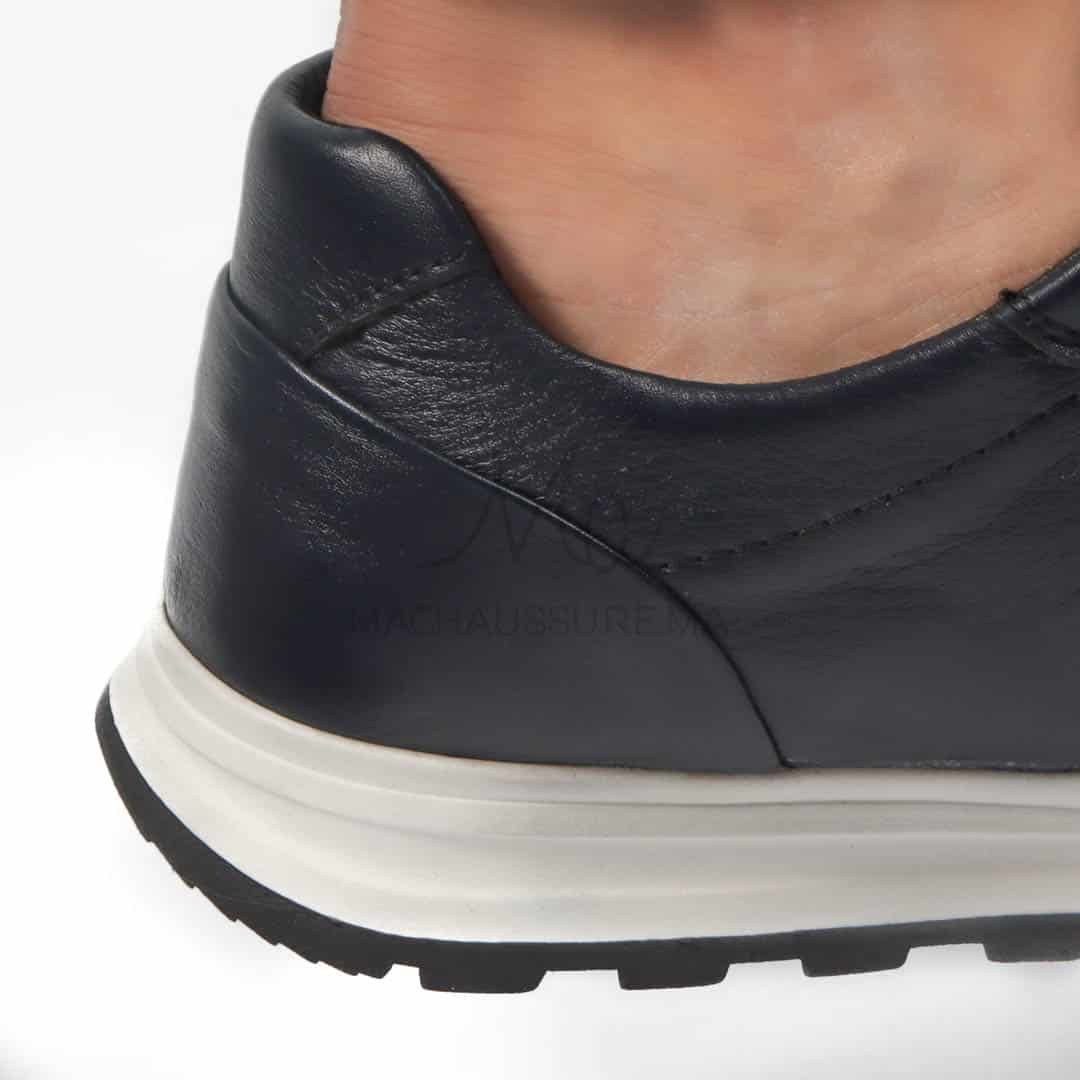 CityStroll - Baskets Hommes 100% Cuir – Bleu.
