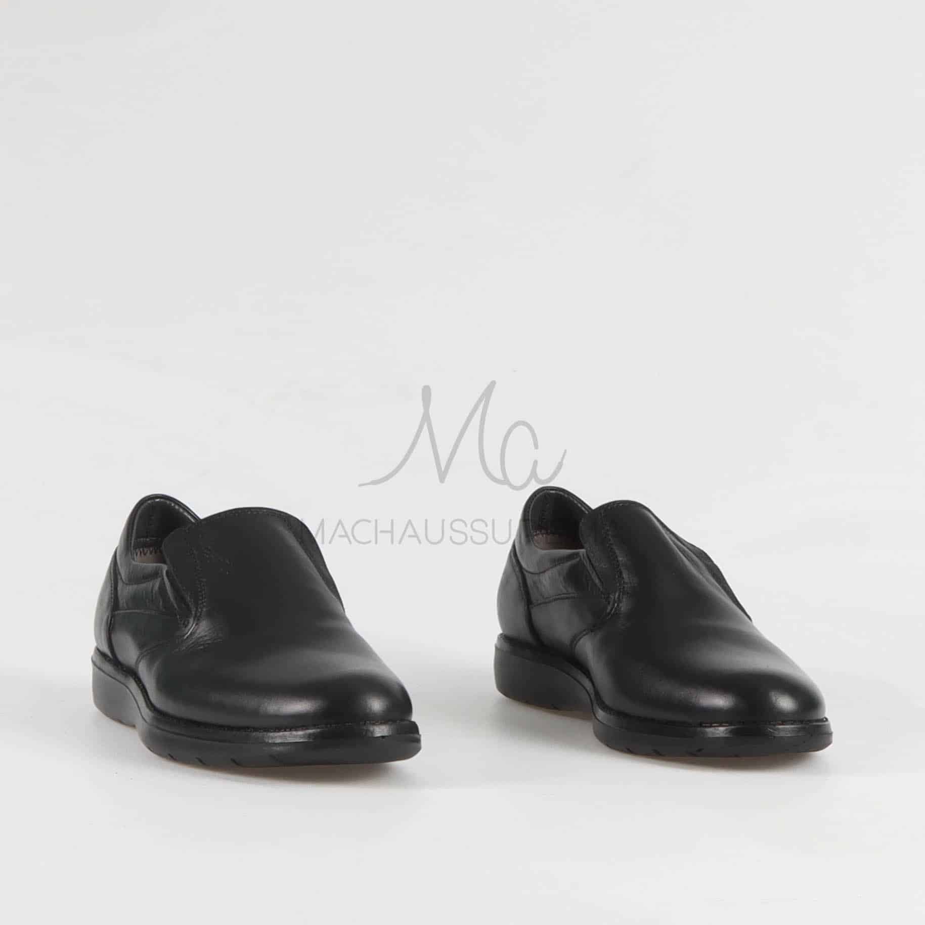 BLACKWAY – Mocassin confort en cuir souple Noir.