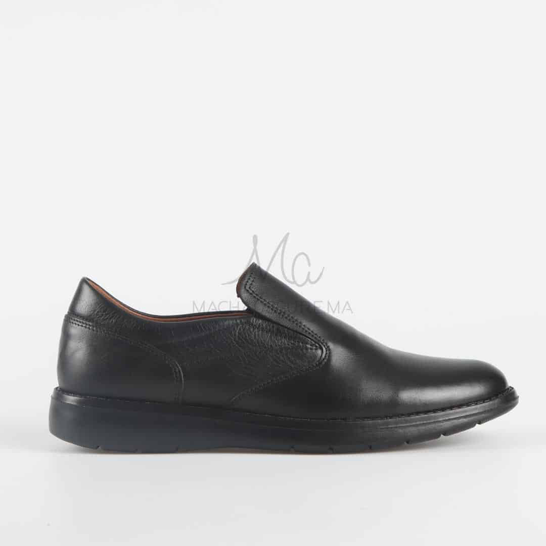 BLACKWAY – Mocassin confort en cuir souple Noir.