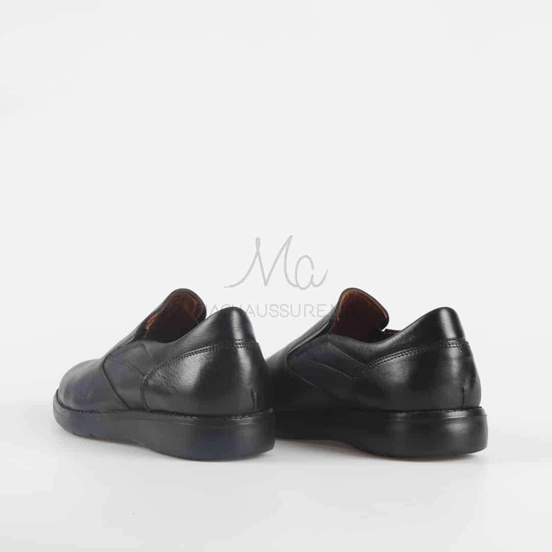 BLACKWAY – Mocassin confort en cuir souple Noir.