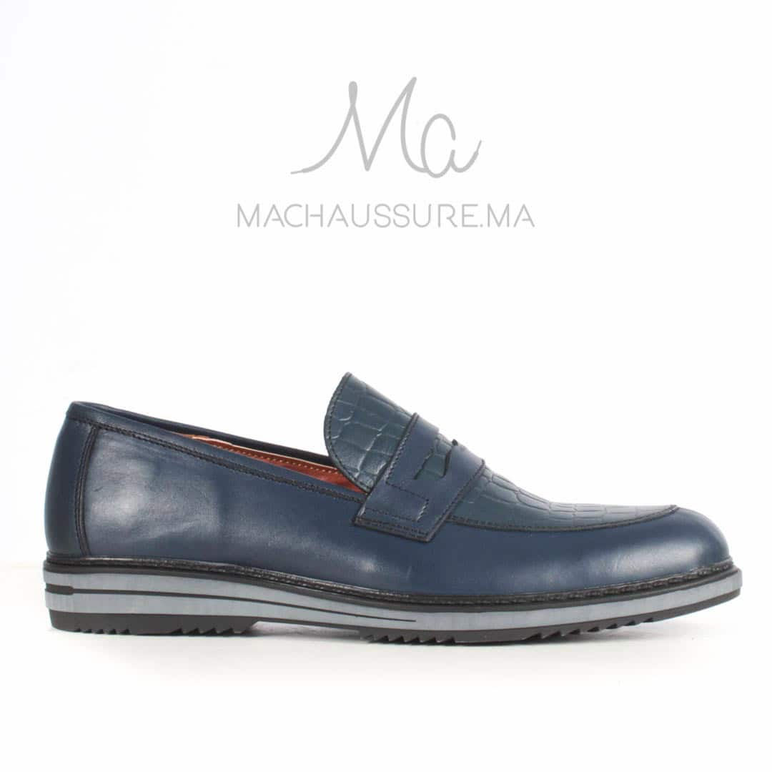 ALBURQUE - Chaussure de ville en Bleu.